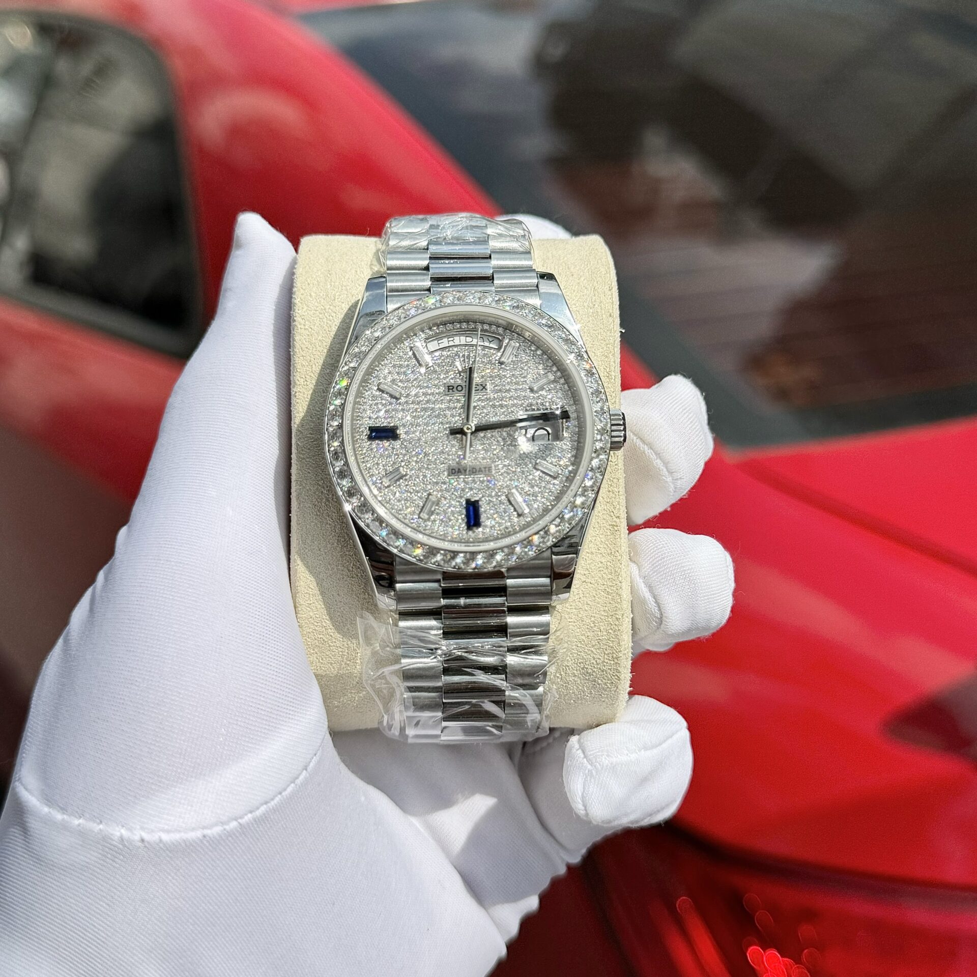 Rolex Day-Date Moissanite Diamond Replica Watch GM Factory V2 40mm - Top club