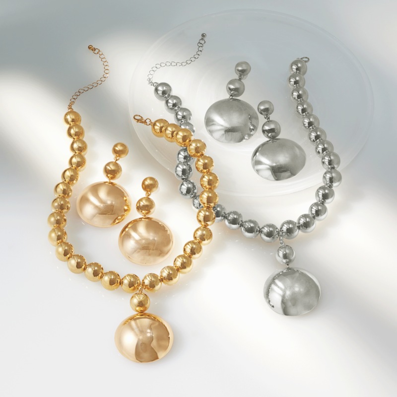 Round/3-D Necklace & Earring Set - MIDNIGHT VELVET CATALOG