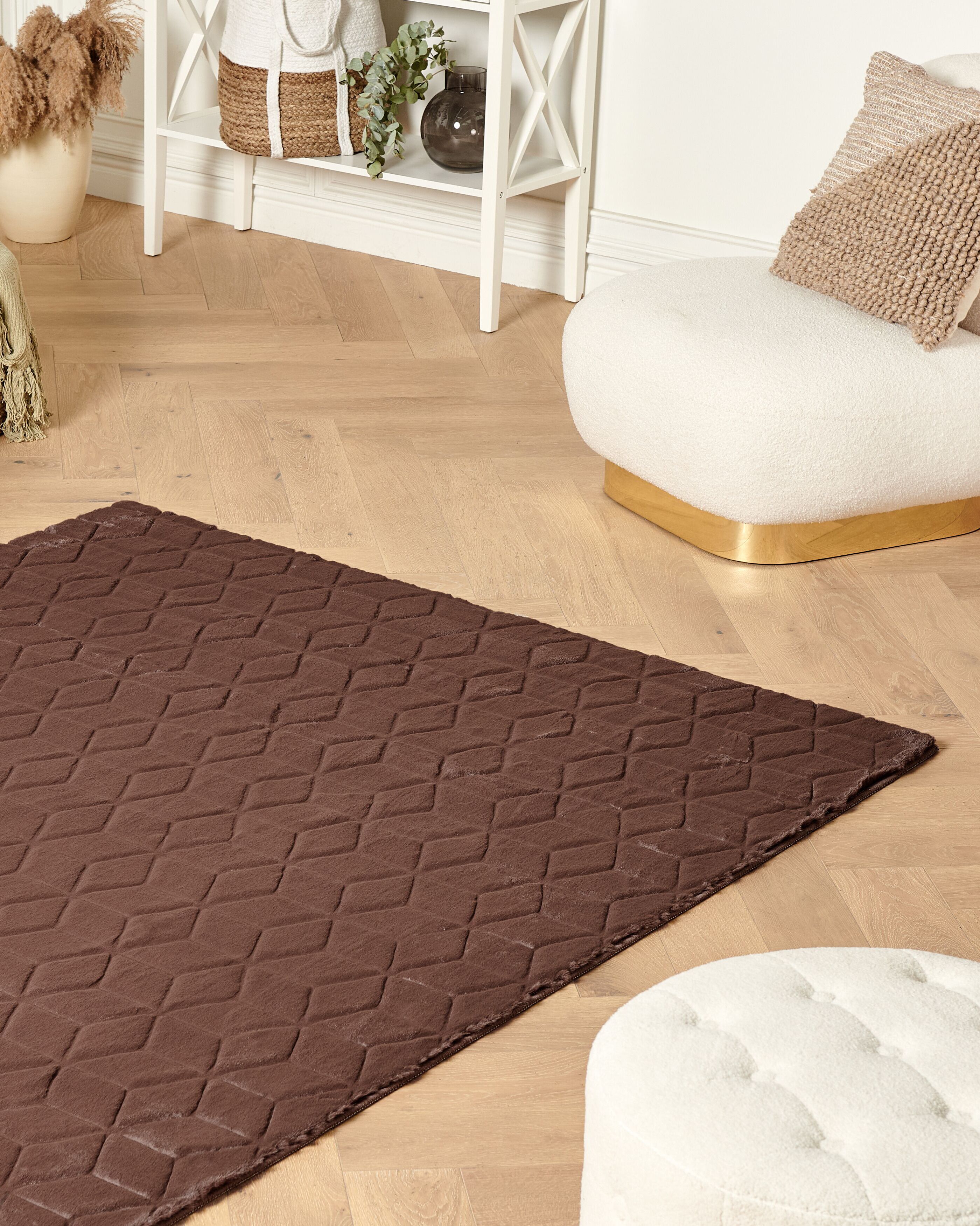 Faux Fur Rug THATTA Brown 160 x 230 cm