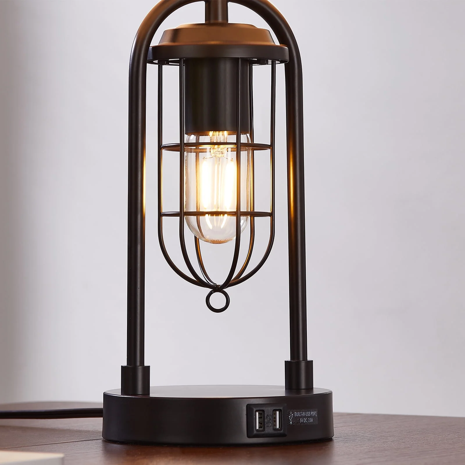 KYRID 21’�?Table Lamps Set of 2 with USB Port and Night Light, Modern Farmhouse Side Table Lamp with White Drum Shade, Painted Bronze Finish (Bulbs Included)