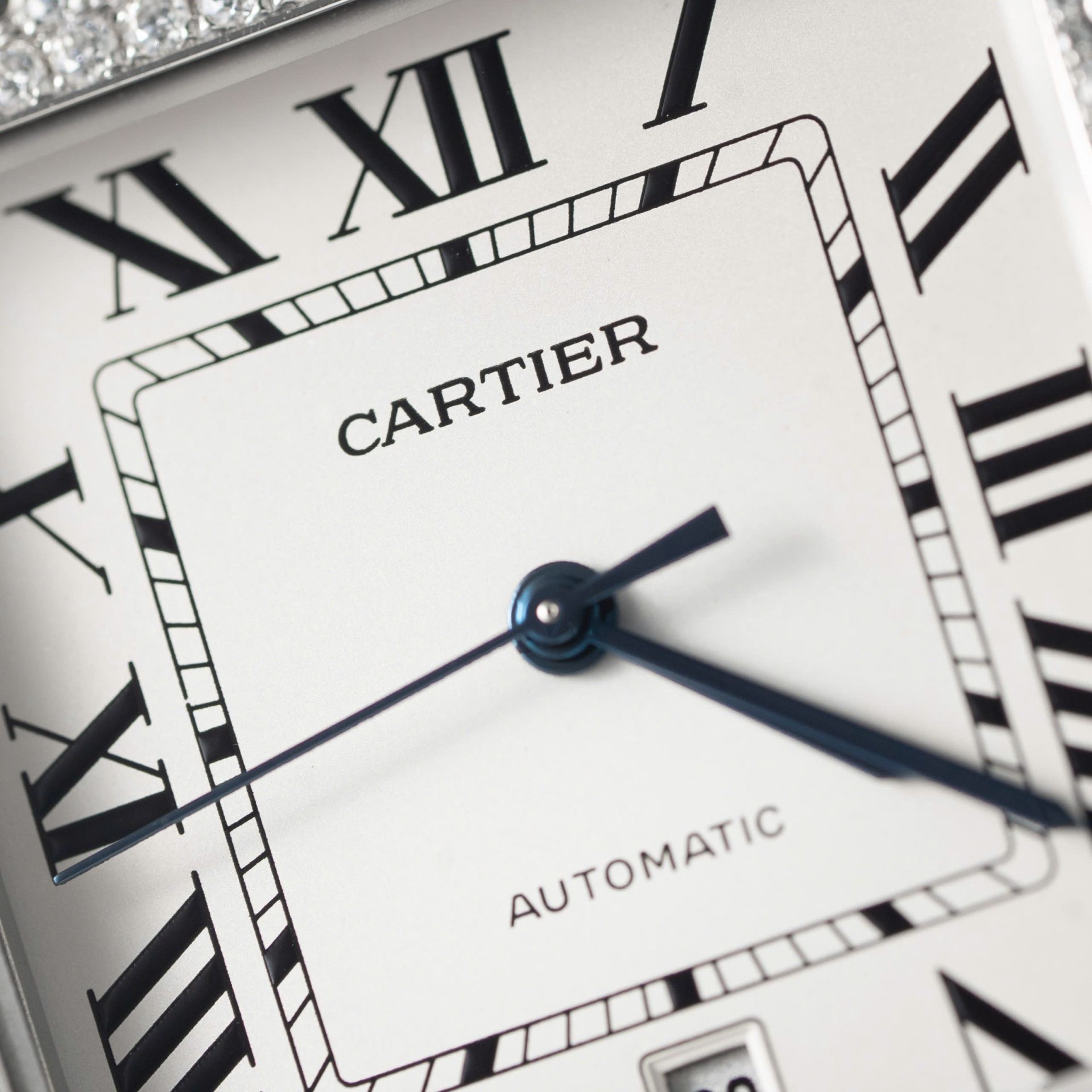 Cartier Replica 11 Watch Santos Moissanite Diamond Bezel White Dial BV Factory 39.8mm - Top club