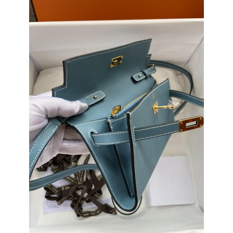 Replica Hermes Kelly Wallet To Go Woc 499041 Blue1:1High-quality replica