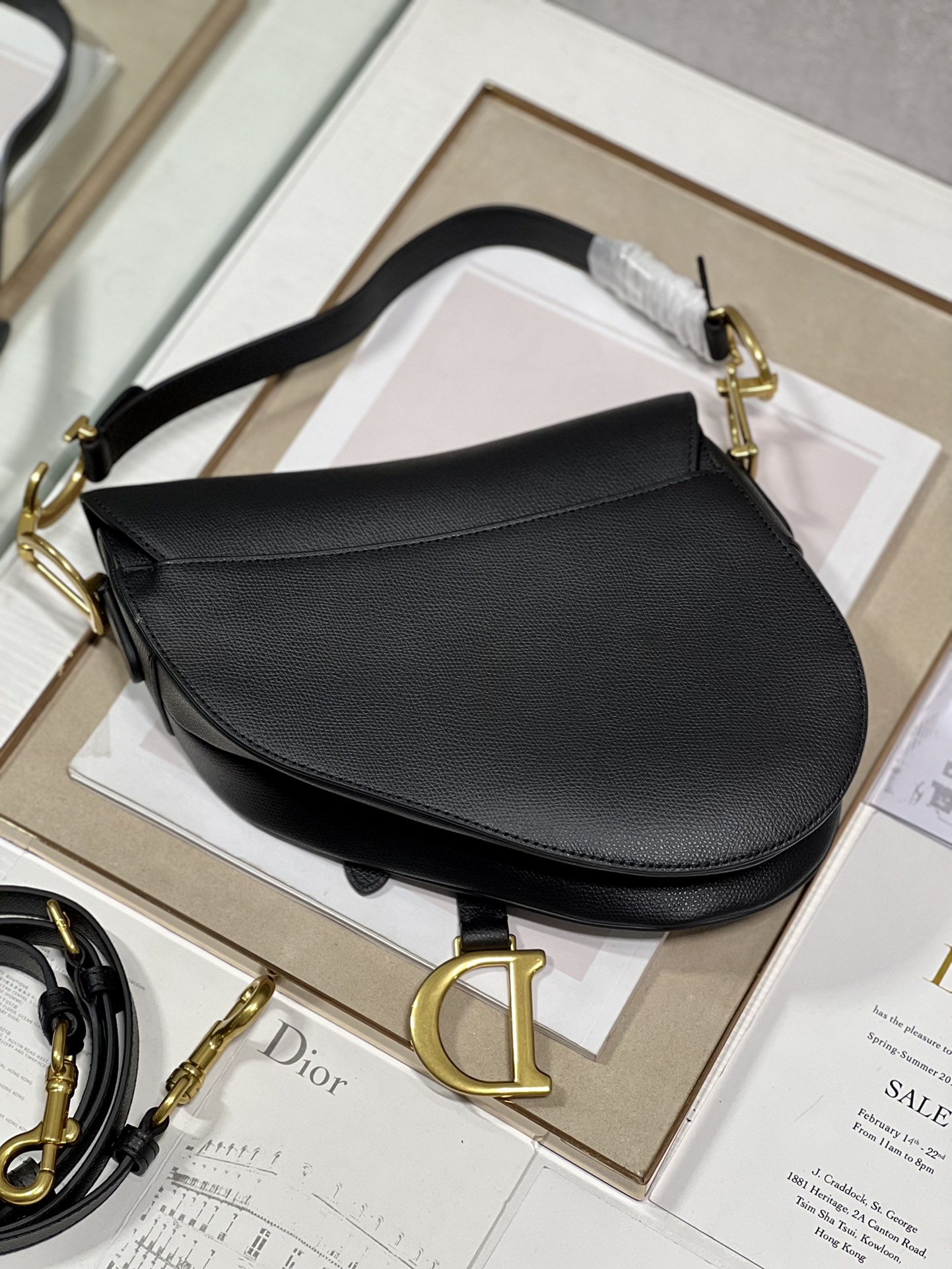 Saddle Bag With Strap Black/White/Green/Light Blue/Brown For Women 10in/25.5cm M0455CBAA_M9001:1High-quality replica