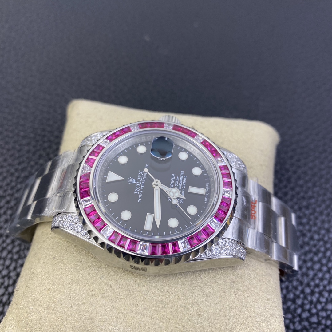 Rolex Submariner Special Edition with Diamonds - Pink Diamonds - 40mm(1:1 replica) - Elite Watch Atelier