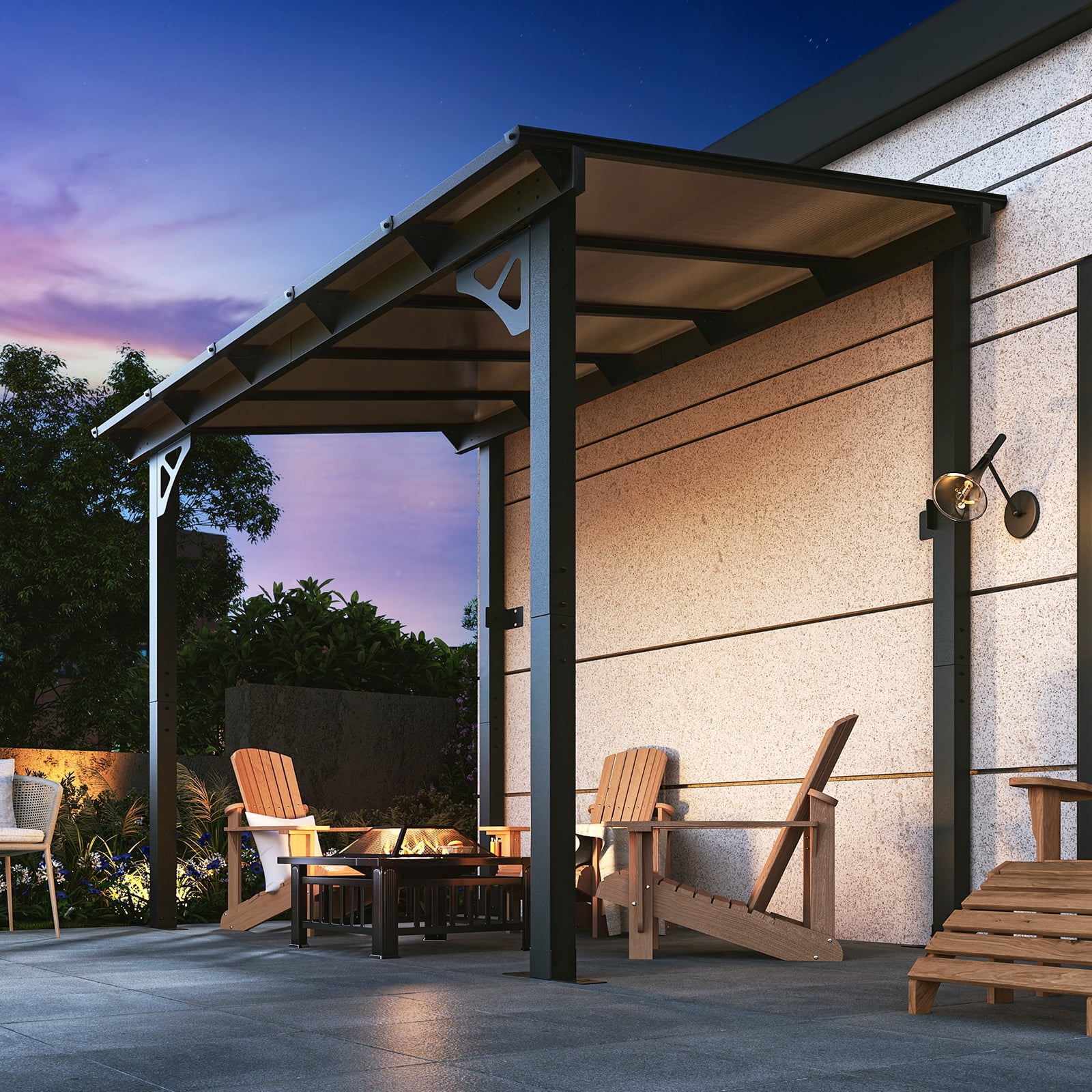 Aoxun 8' x 5' Gazebo for Patio, Gazebo Pergola with Sloped Roof, Grill Gazebo Large Wall-Mounted Heavy Duty Awnings, for Backyard, Deck, Patio - Image 14