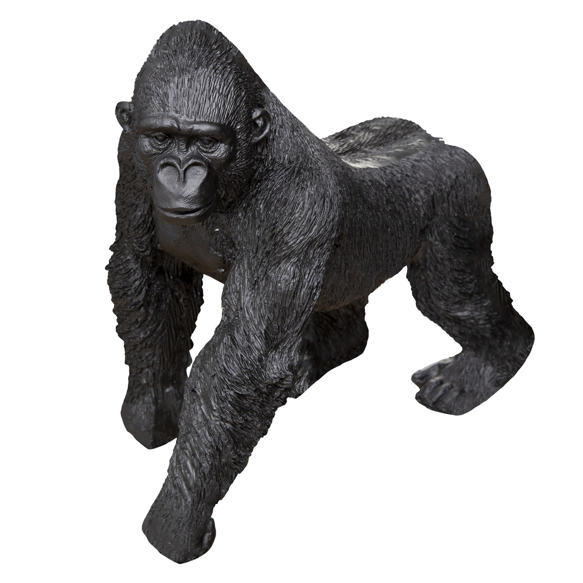Gorilla statue, resin Black, H.22 cm