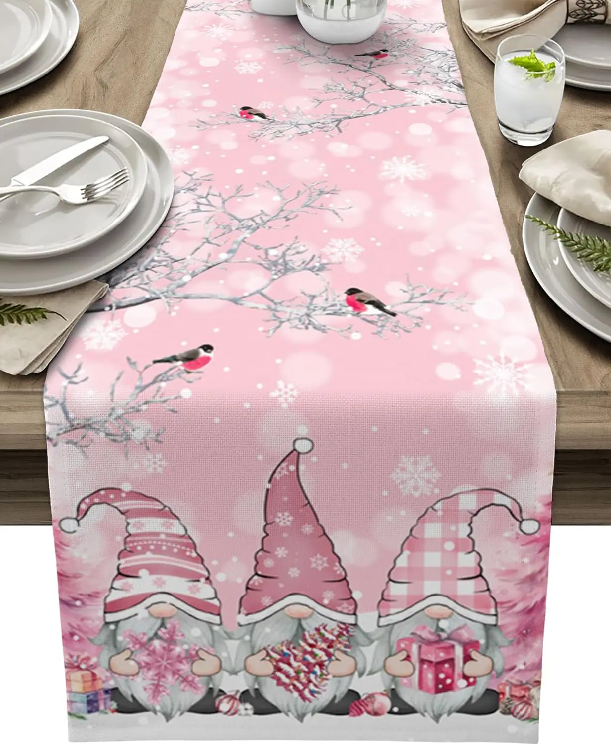 WinterKabouter | Luxe Kerst Tafelloper met Sneeuwvlok Design