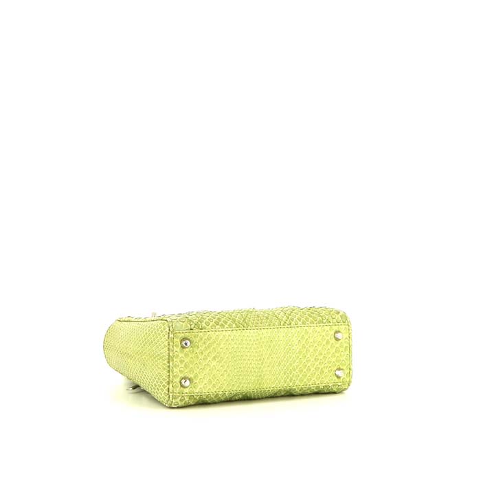 Dior Lady Dior mini handbag in green python1:1High-quality replica