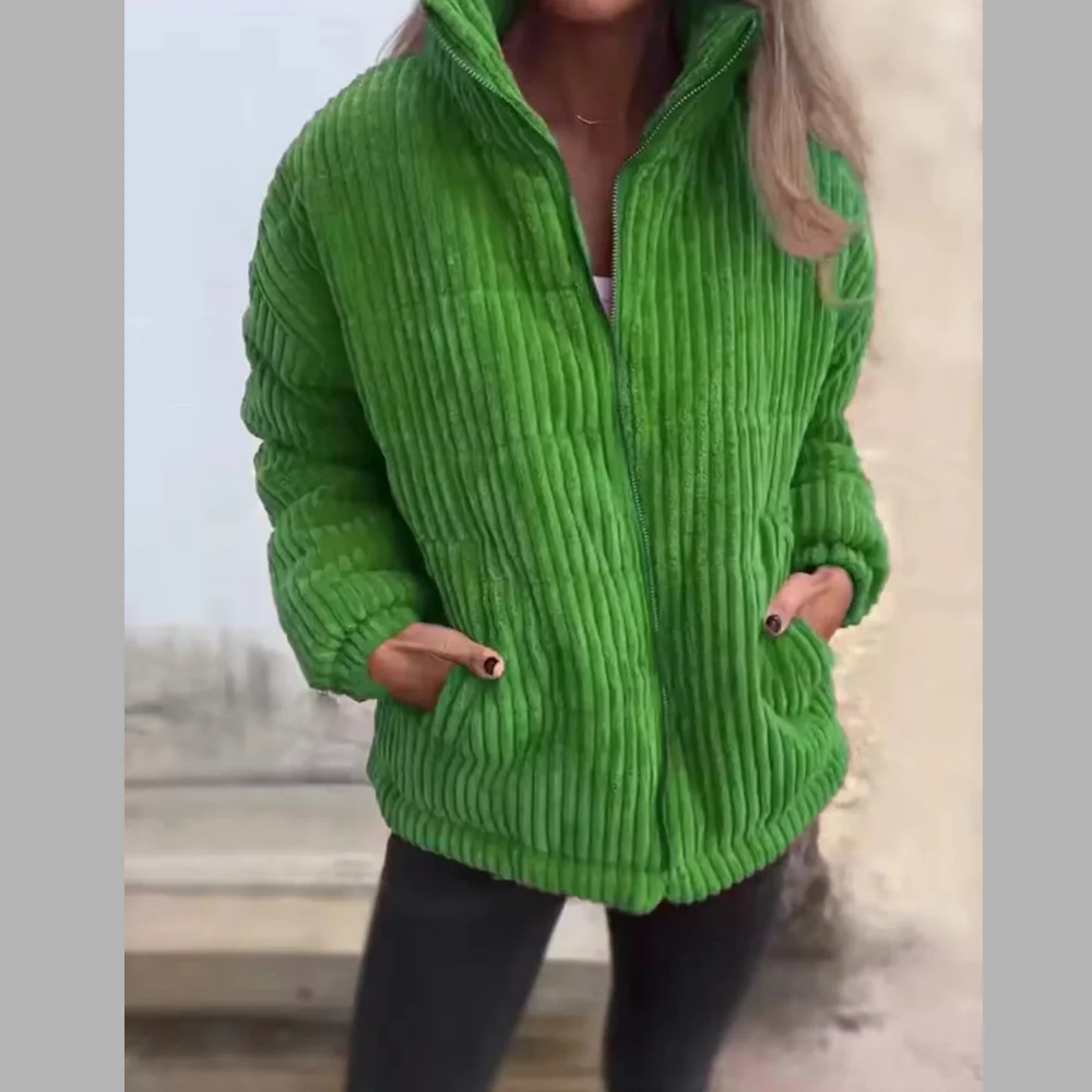 Full Size Zip Up Turtleneck Long Sleeve Winter Coat Plus Size - ZKZOOK