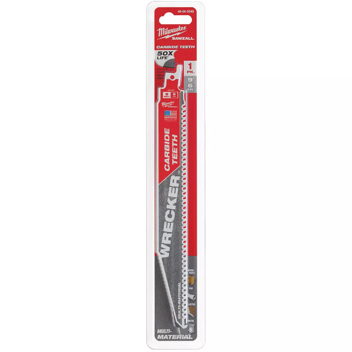 Milwaukee SAWZALL The WRECKER 9 In. 6 TPI Multi-Material Reciprocating Saw Blade