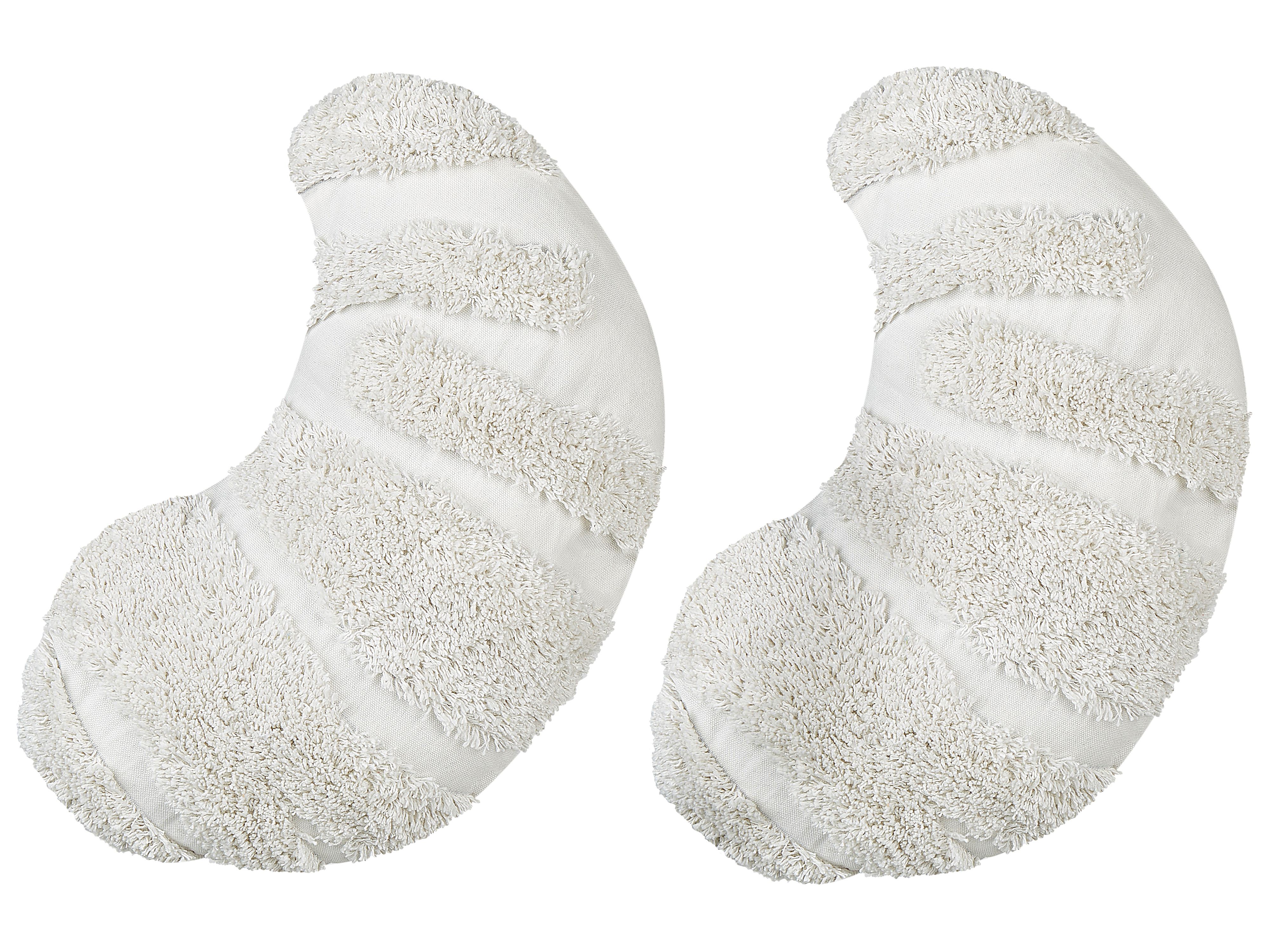 Set of 2 Decorative Cushions SNOWDROP Cotton 40 x 25 cm White
