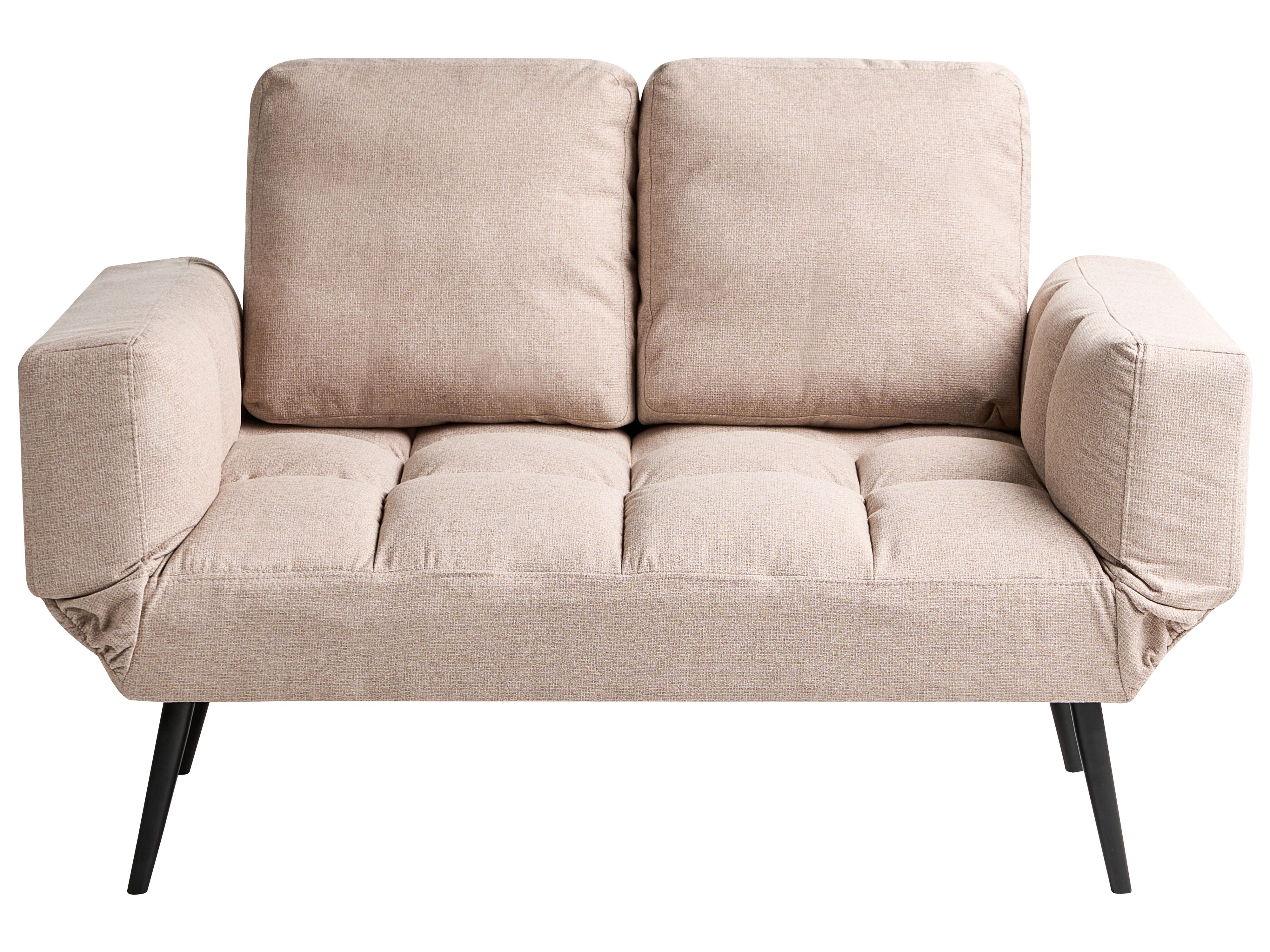 Sofa Bed 2 Seater BREKKE Fabric Beige