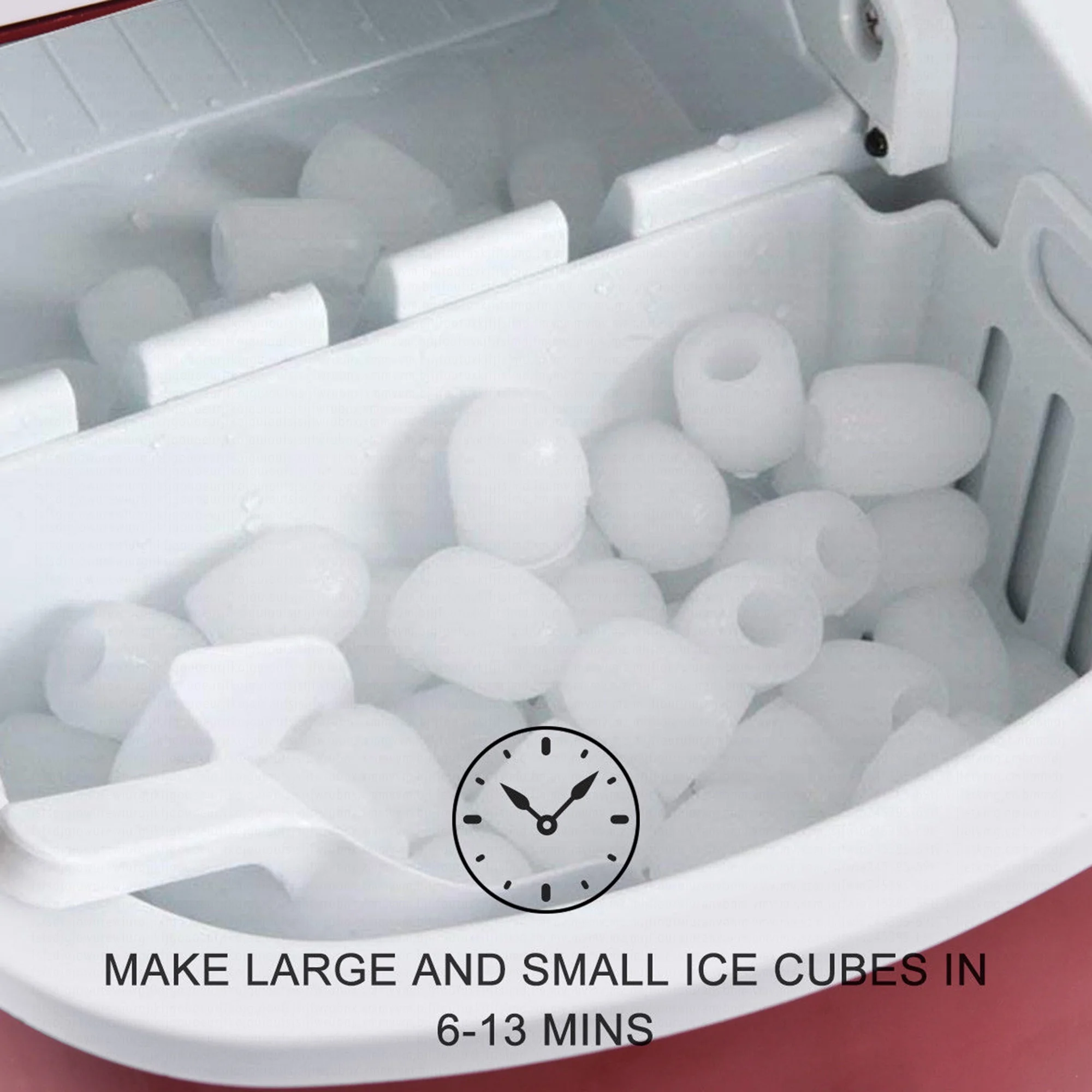 Costway Silver Portable Compact Electric Ice Maker Machine Mini Cube 26lb/Day - Image 19