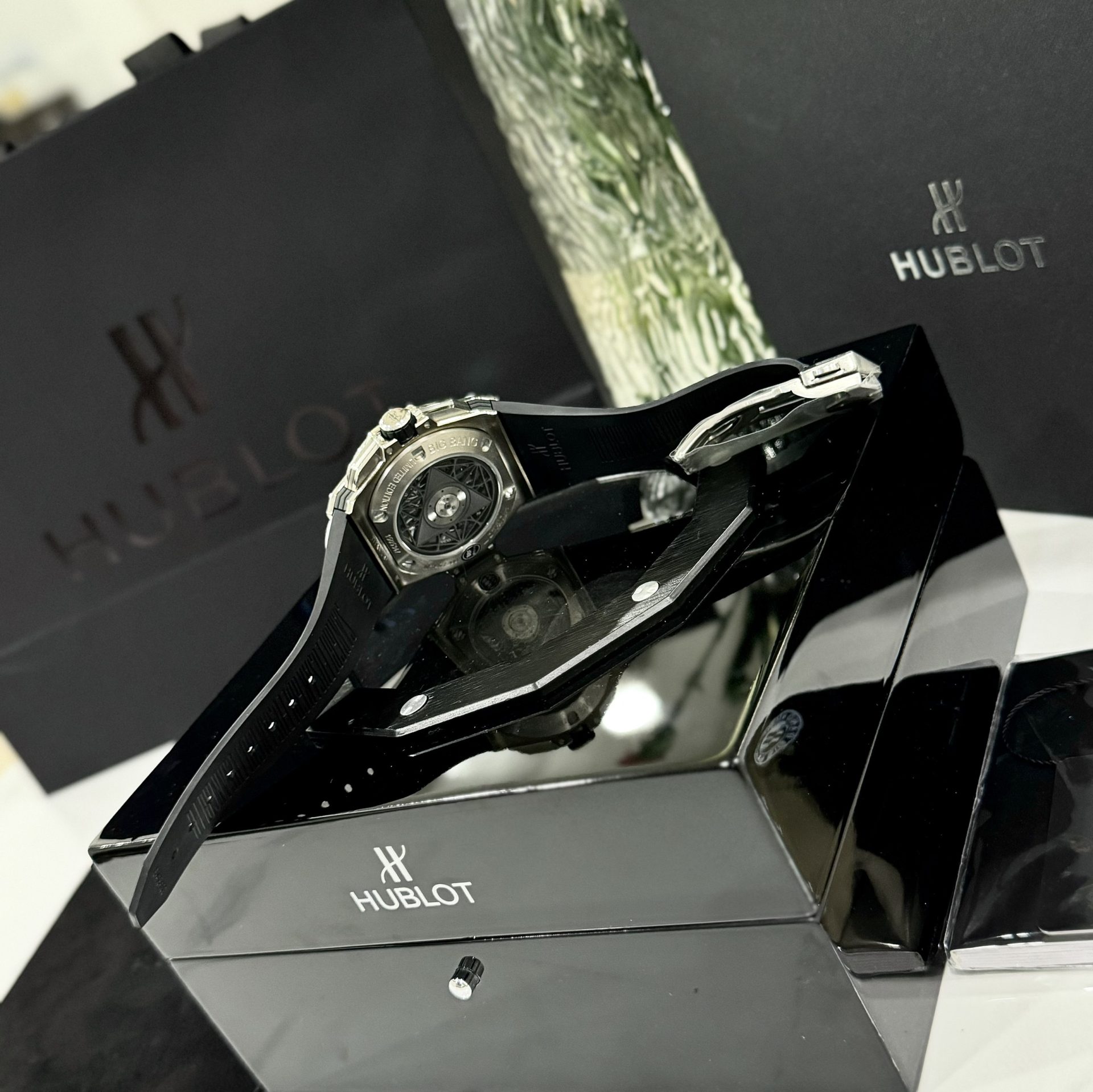 Hublot Replica 1:1 Watches Big Bang Sang Bleu ll Titanium Men s Rubber Strap Factory BBF 45mm - Top club