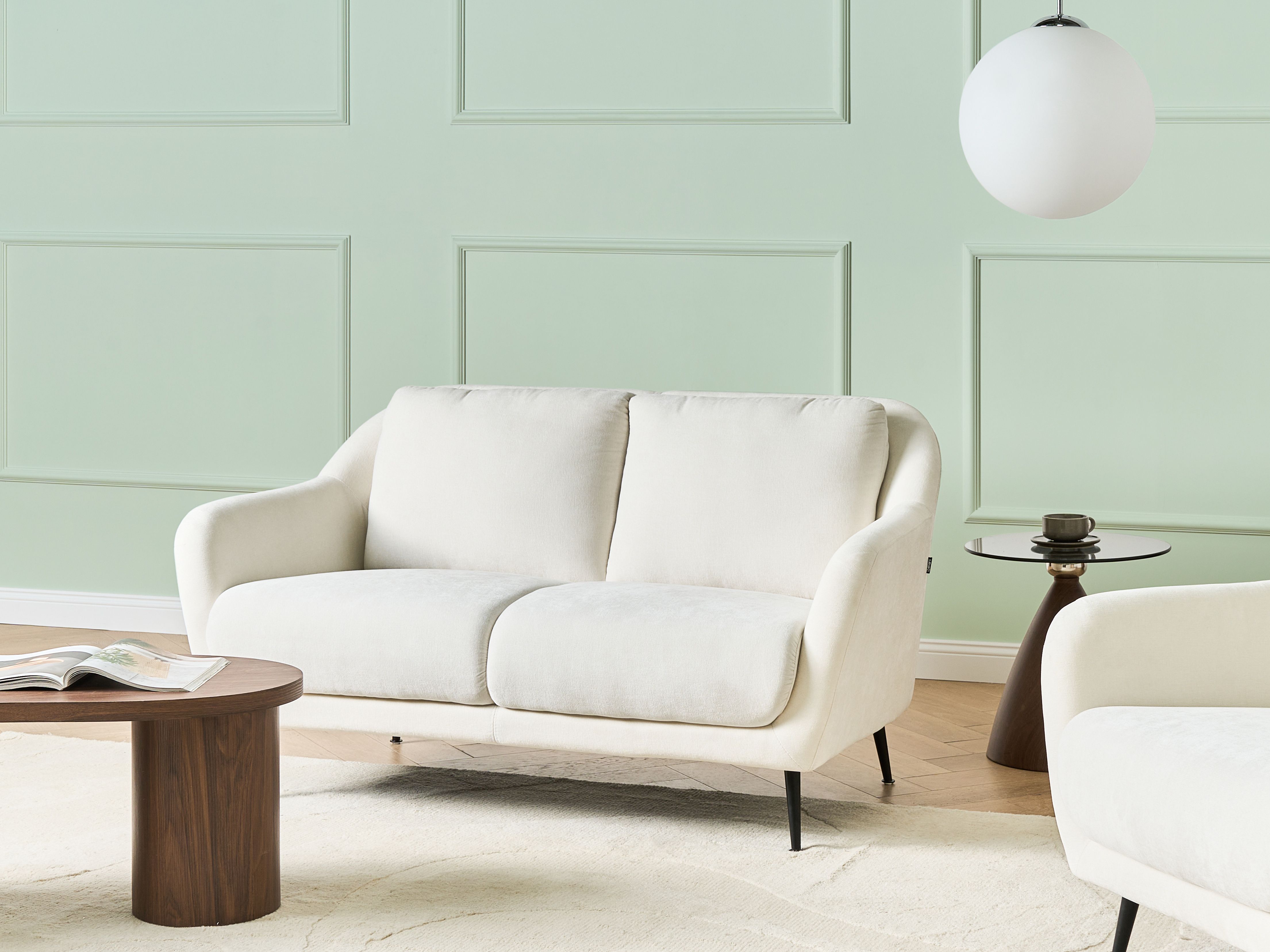 Sofa 2 Seater EIBY Chenille White