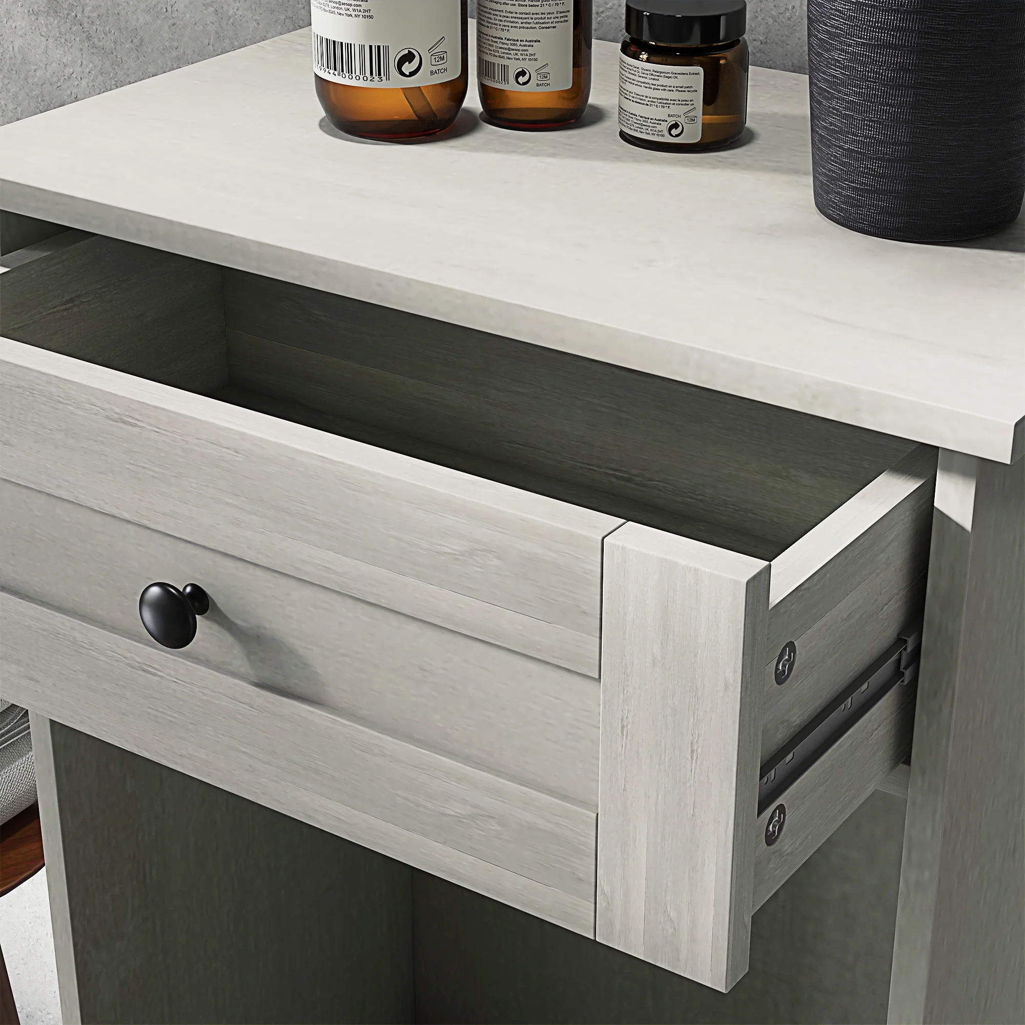 HOMCOM Kitchen Tilt Out Trash Bin Cabinet, Free Standing Recycling Cabinet - Image 9