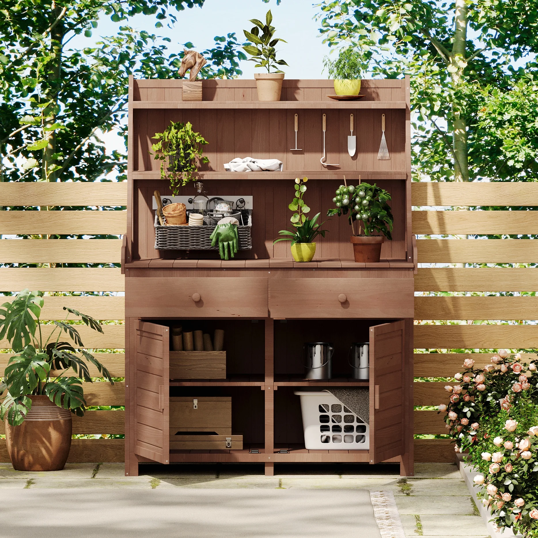 Walnut Cabinet With 6 Shelves, Adjustable Glass & Mirrored Back Design Shelf Lighted Corner Curio Shelves In - Image 12