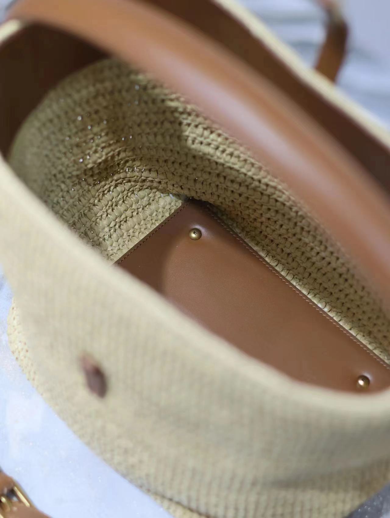YSL fiber woven bag