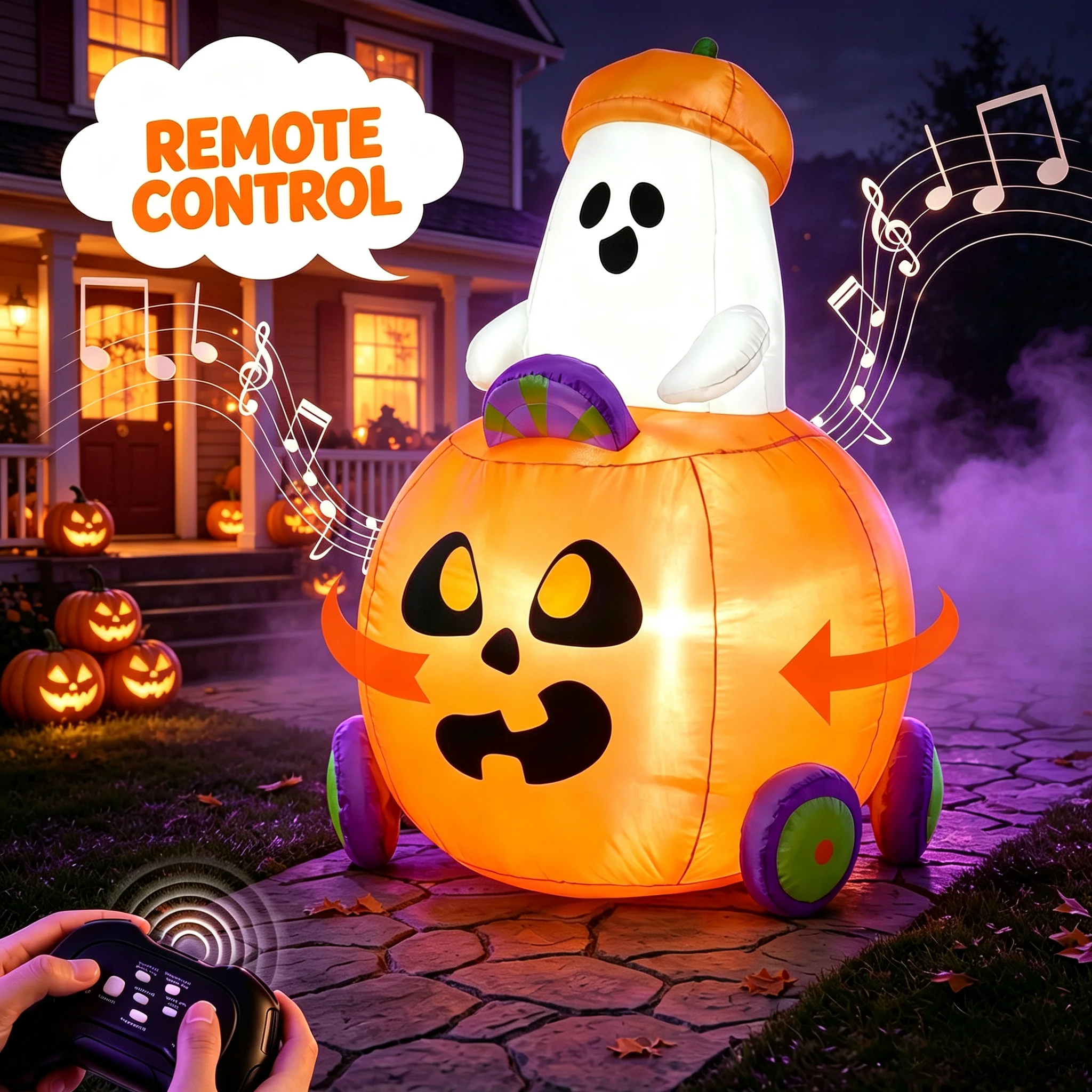Joyfy 5ft Halloween Inflatables Light up Cute Ghost - Image 17 Joyfy 5ft Halloween Inflatables Light up Cute Ghost - Image 17