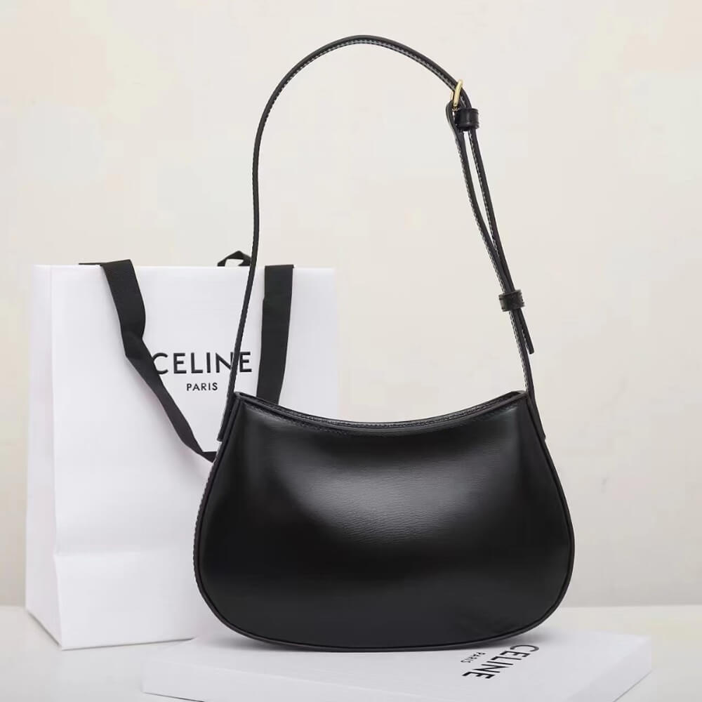 Celine Medium Tilly Bag in Black Shiny Calfskin1:1High-quality replica