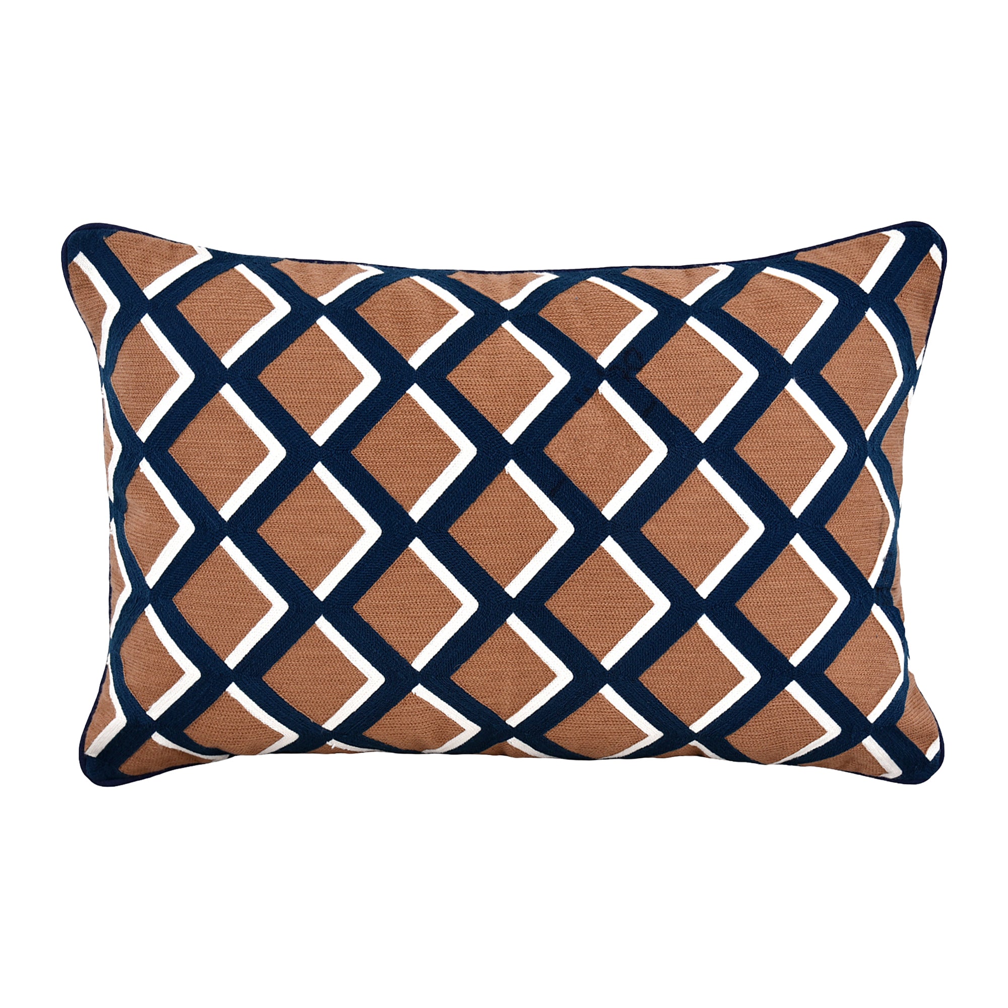 Blokker Hexa Sierkussen 40 x 60 cm - Bruin / Blauw