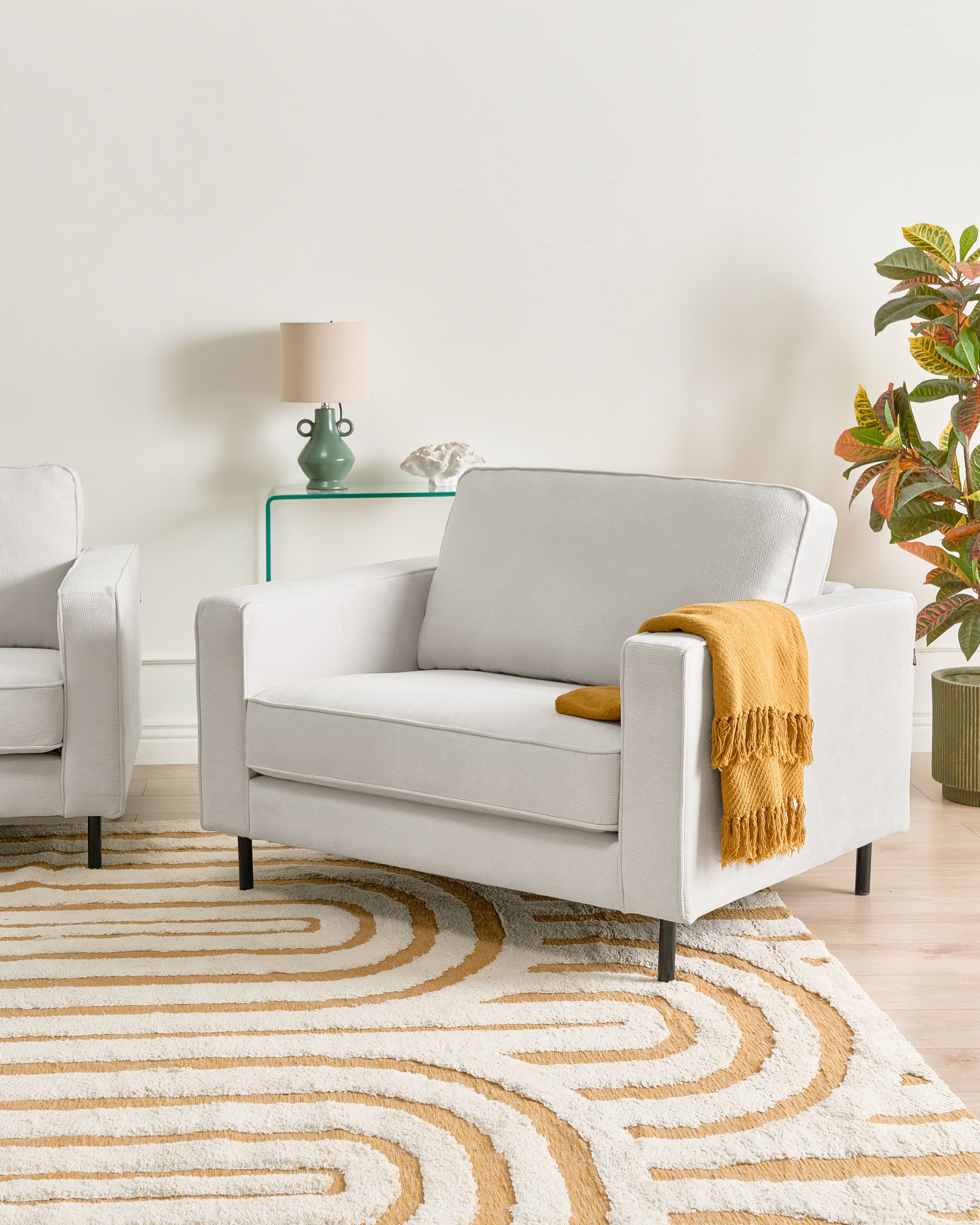Armchair SAVALEN Fabric Off-White