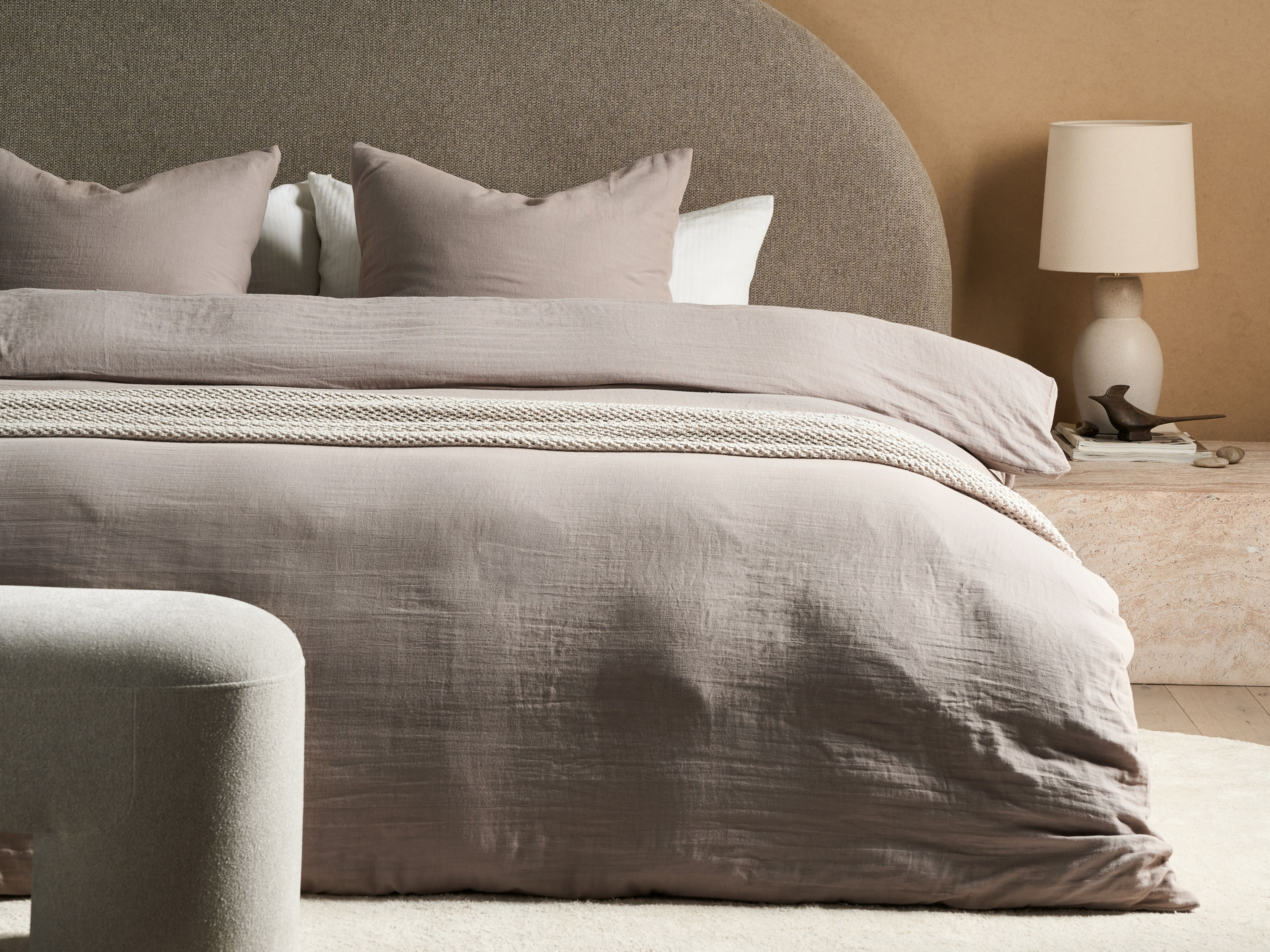Duvet Cover Set SUMNER Muslin 220 x 240 cm Taupe
