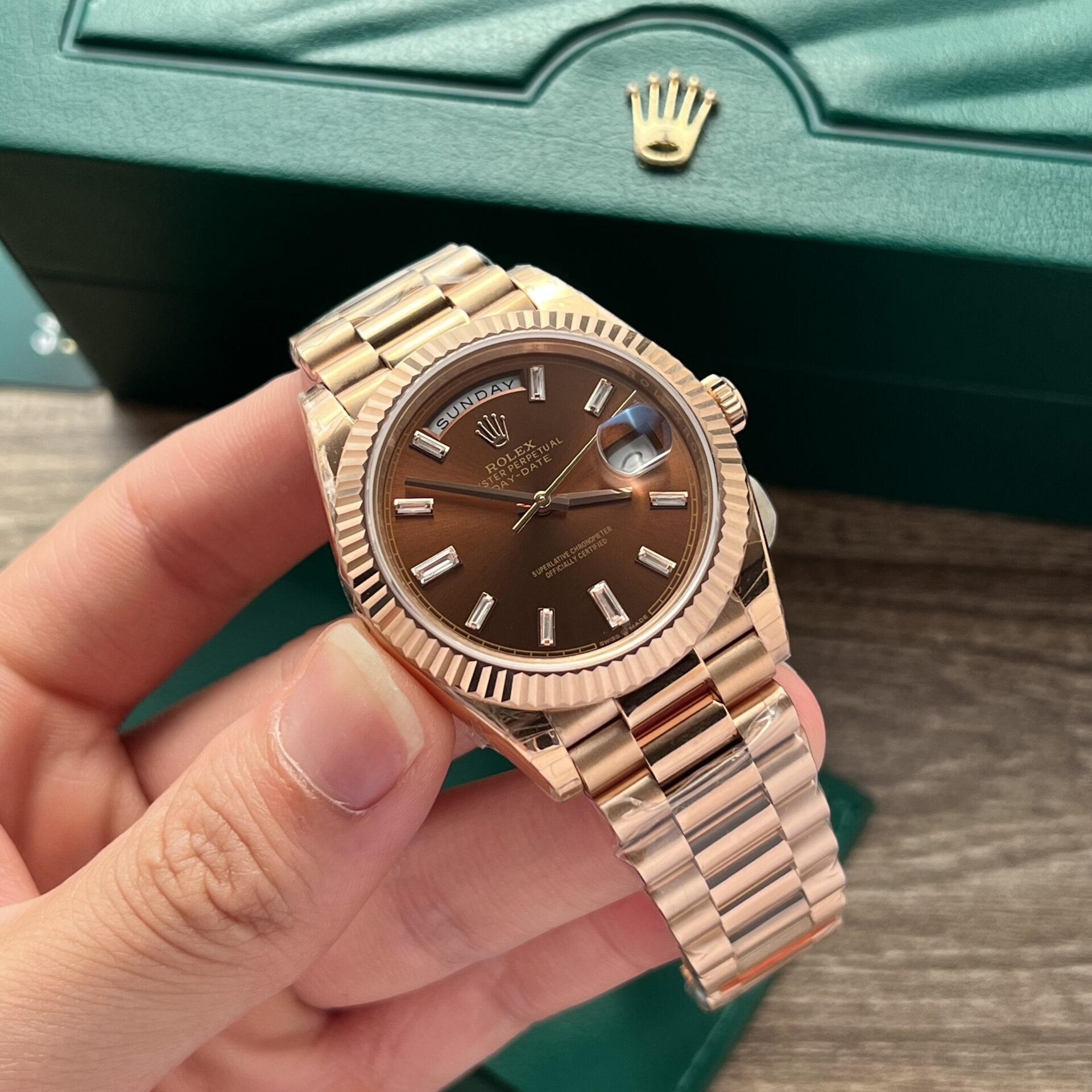 Rolex Clone Watch Day-Date 228345RBR President Strap EW Factory 40mm - Elite Watch Atelier