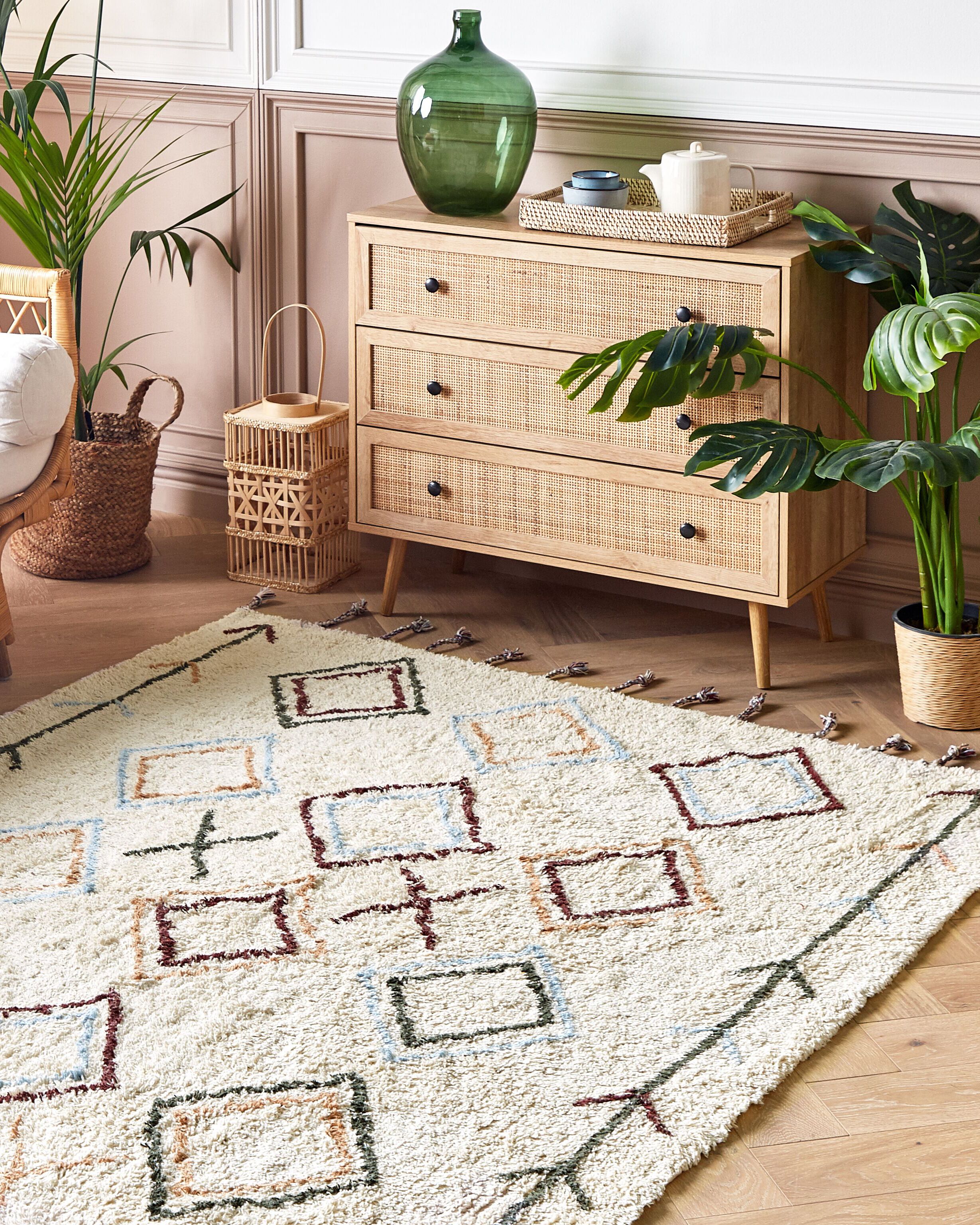 Rug CORUM Beige 160 x 230 cm Cotton