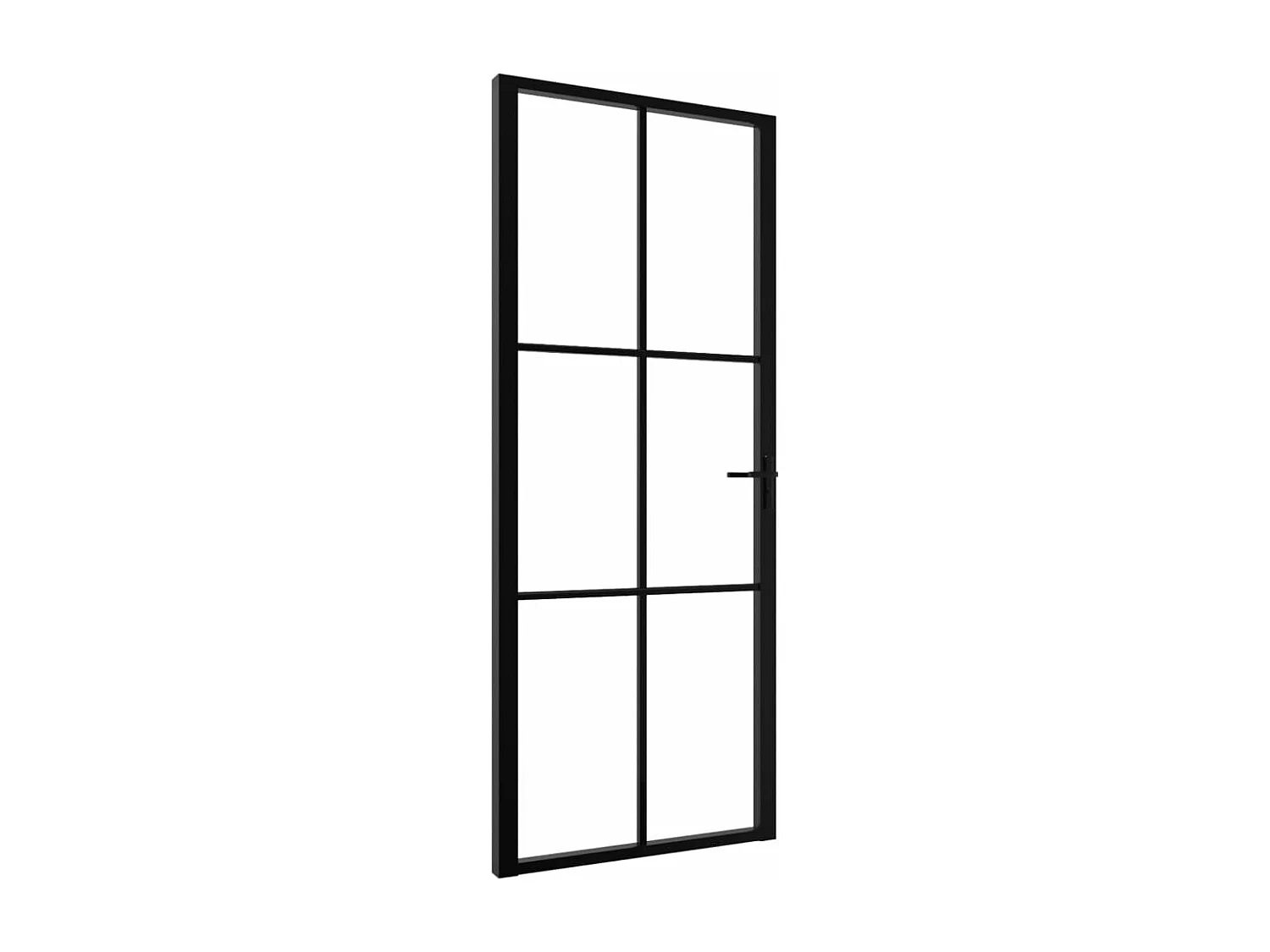 Porte intérieure Verre ESG et aluminium 83x201,5 cm Noir FR593964