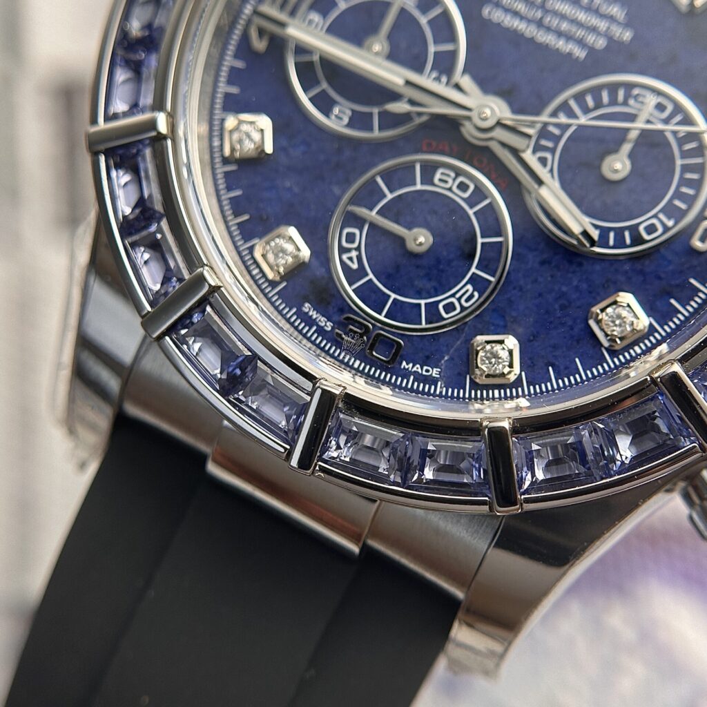 Rolex Best Replica Watches Daytona 116519 Sodalite Dial Rubber Strap 40mm - Elite Watch Atelier