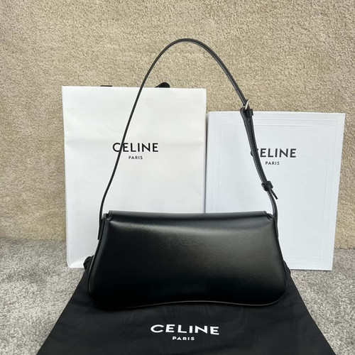 CELINE Lola Medium Shiny Cowhide Handbag – Elegant Celine Replica Bag Black
