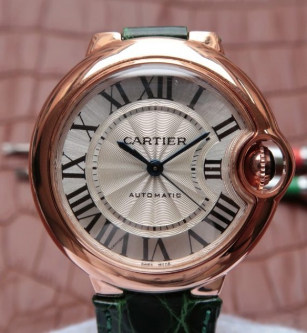 Replica Cartier Ballon Bleu 33mm RG White Textured Dial Leather Strap - Top club