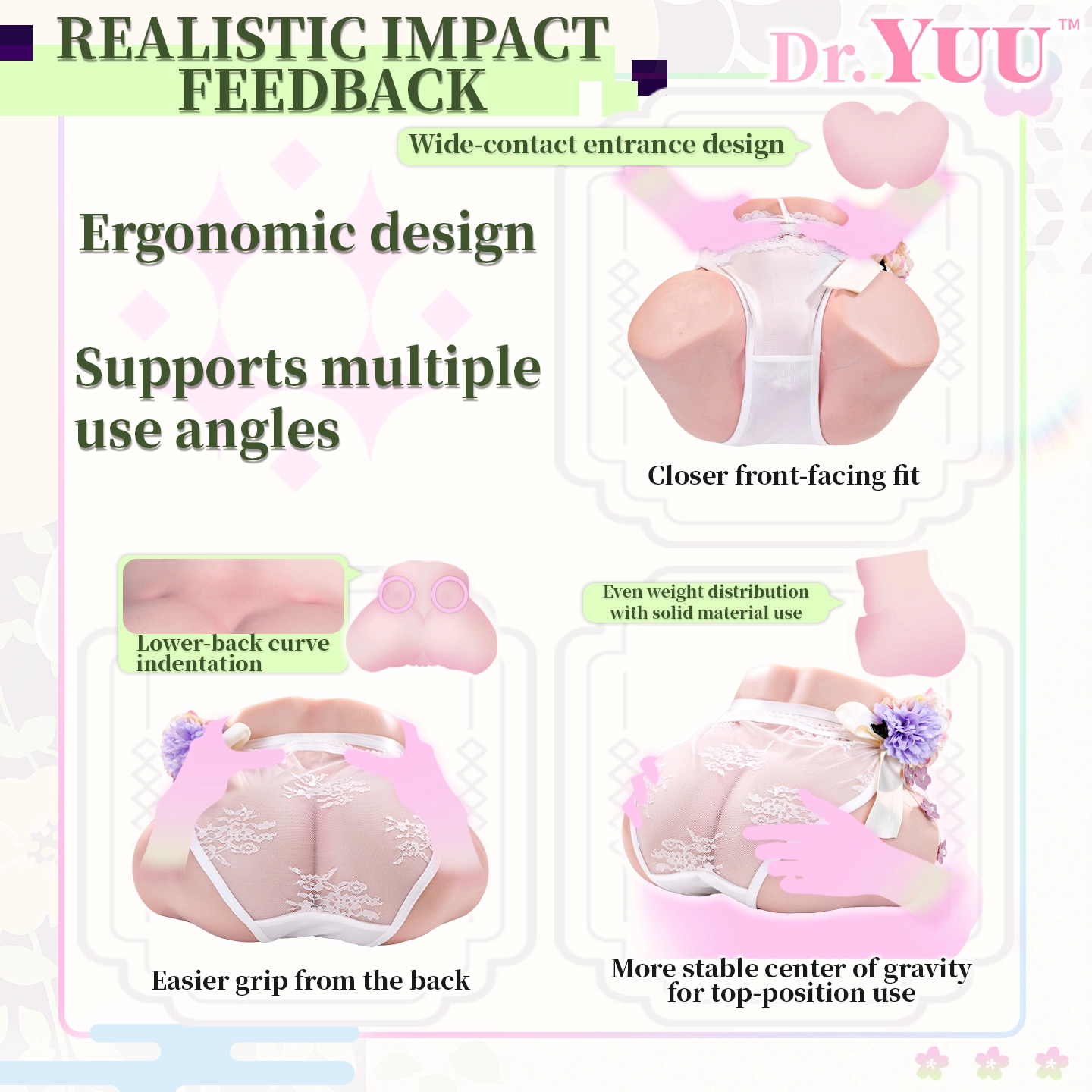 Manual full-size ass masturbator designed for flexible positioning and hands-on use