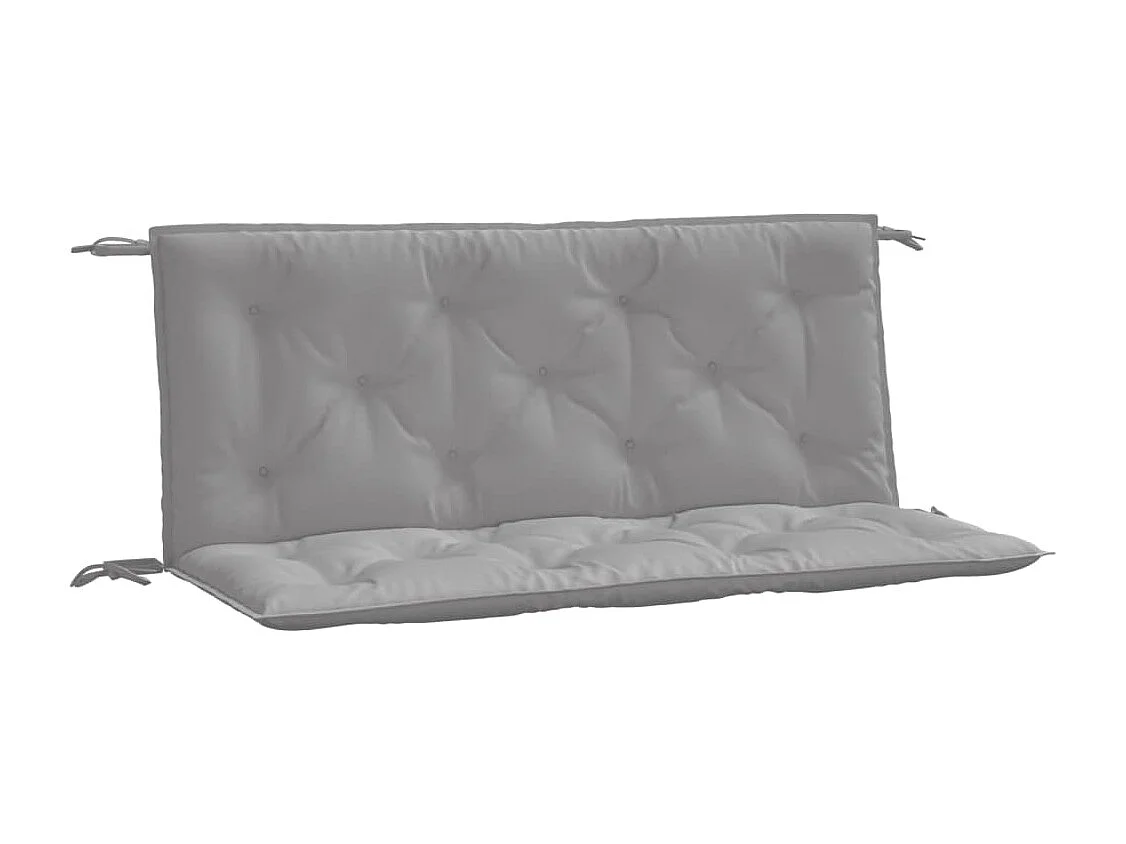 Coussins de banc jardin lot de 2 gris 120x50x7 cm tissu Oxford