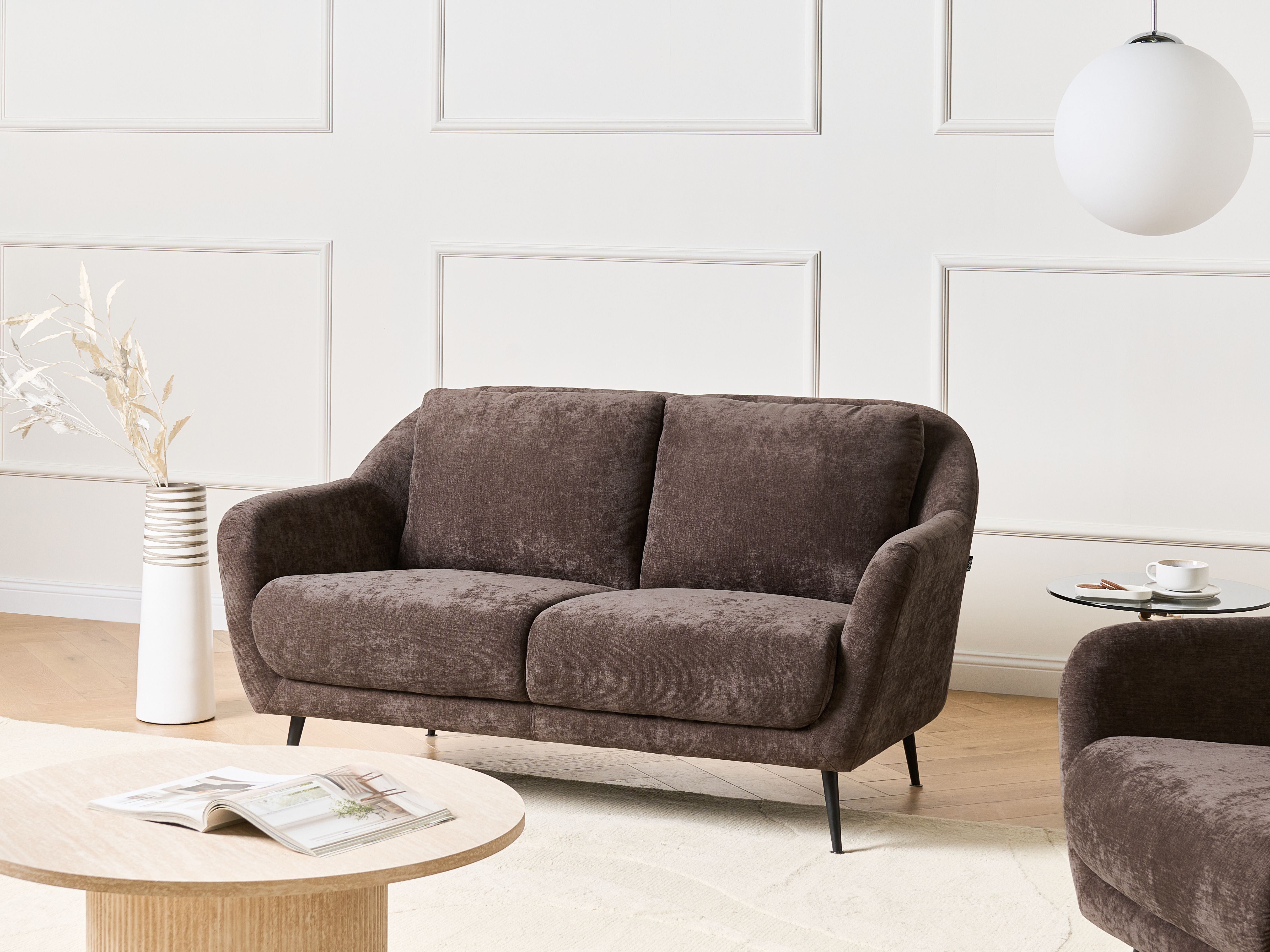Sofa 2 Seater EIBY Chenille Dark Brown