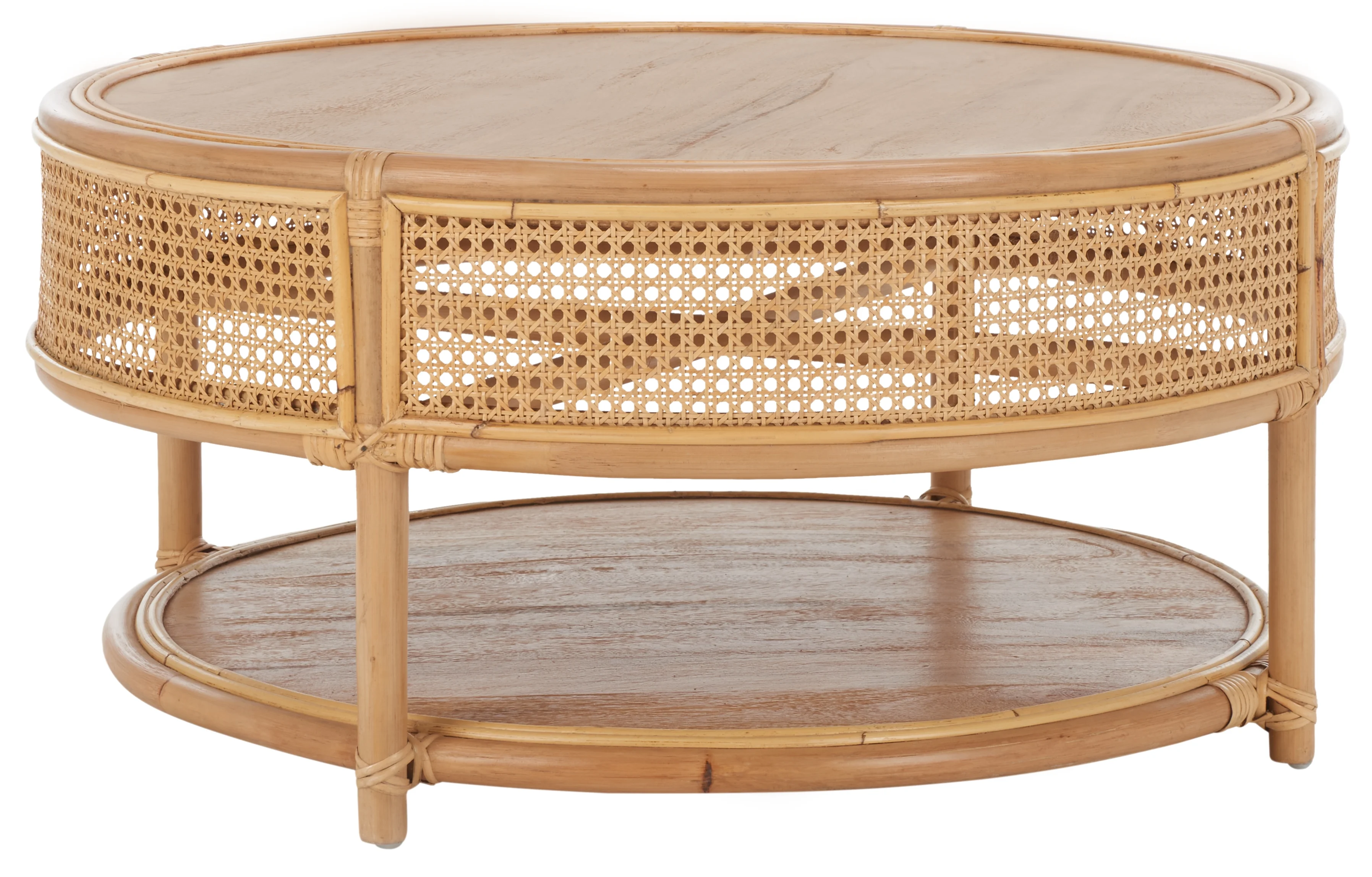 SAFAVIEH Modern Round Rattan Coffee Table, Natural - Image 5