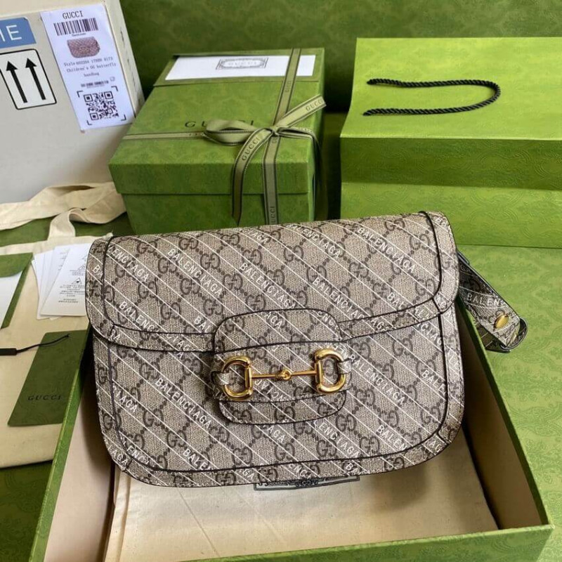 Replica Gucci X Balenciaga Horsebit 1955 Shoulder Bag 6022041:1High-quality replica