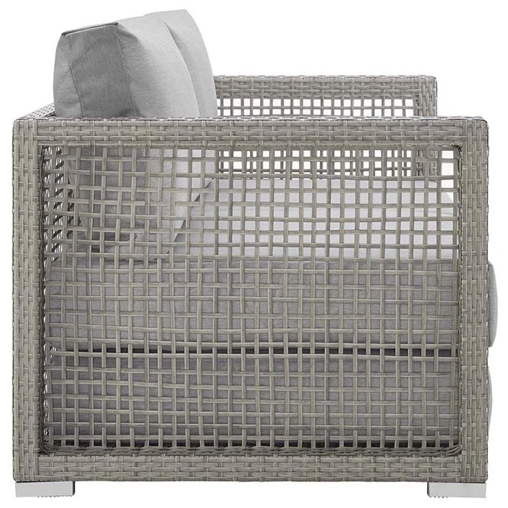Afuera Living Wicker Patio Loveseat in Gray - Image 4