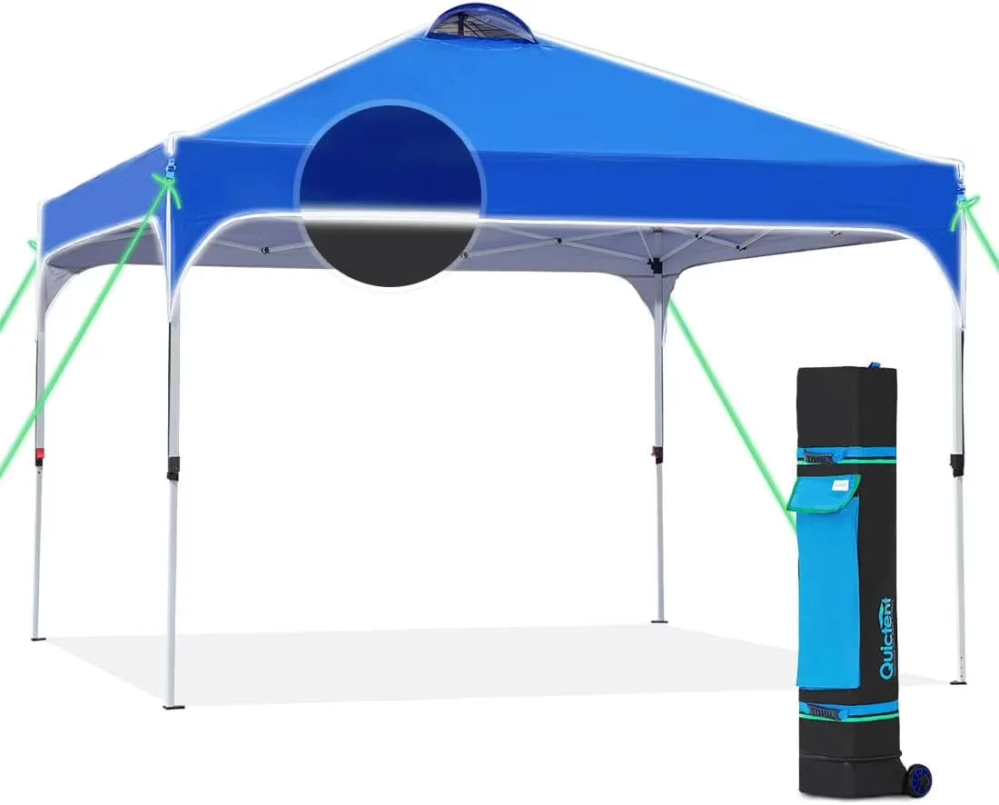 Quictent 10 x 10 ft Pop-Up Canopy Tent With Reflective Top, Fluorescent Rope And Vented Top Quictent 10 x 10 ft Pop-Up Canopy Tent With Reflective Top, Fluorescent Rope And Vented Top