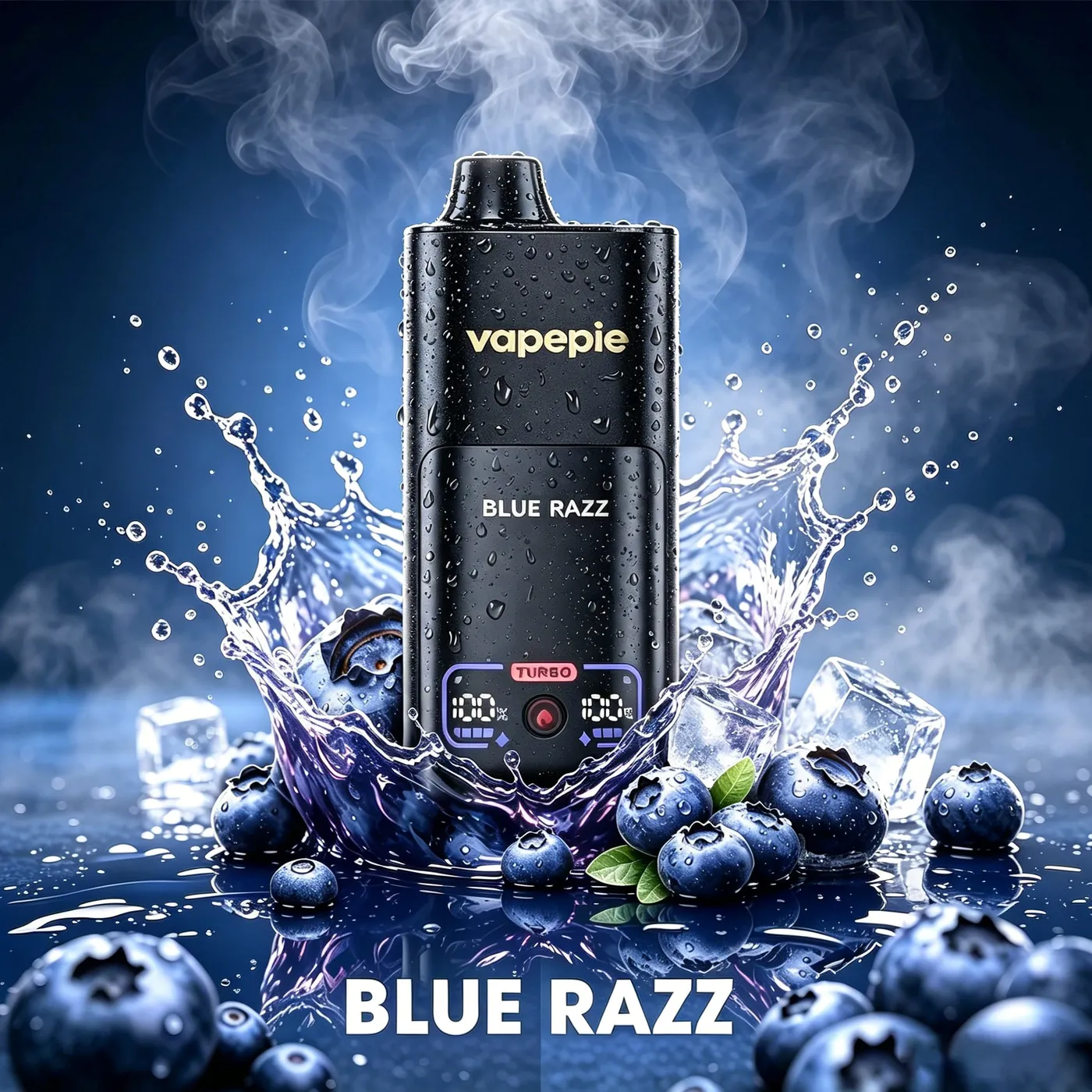 VAPEPIE MEGA 70 000 puffów – Blue Razz; ekran z poziomem baterii i tryb TURBO