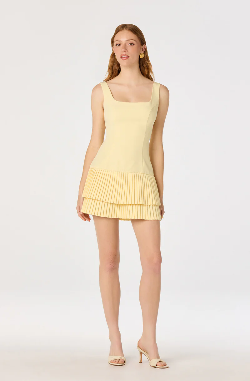 Jadah Layered Pleated Mini Dress
