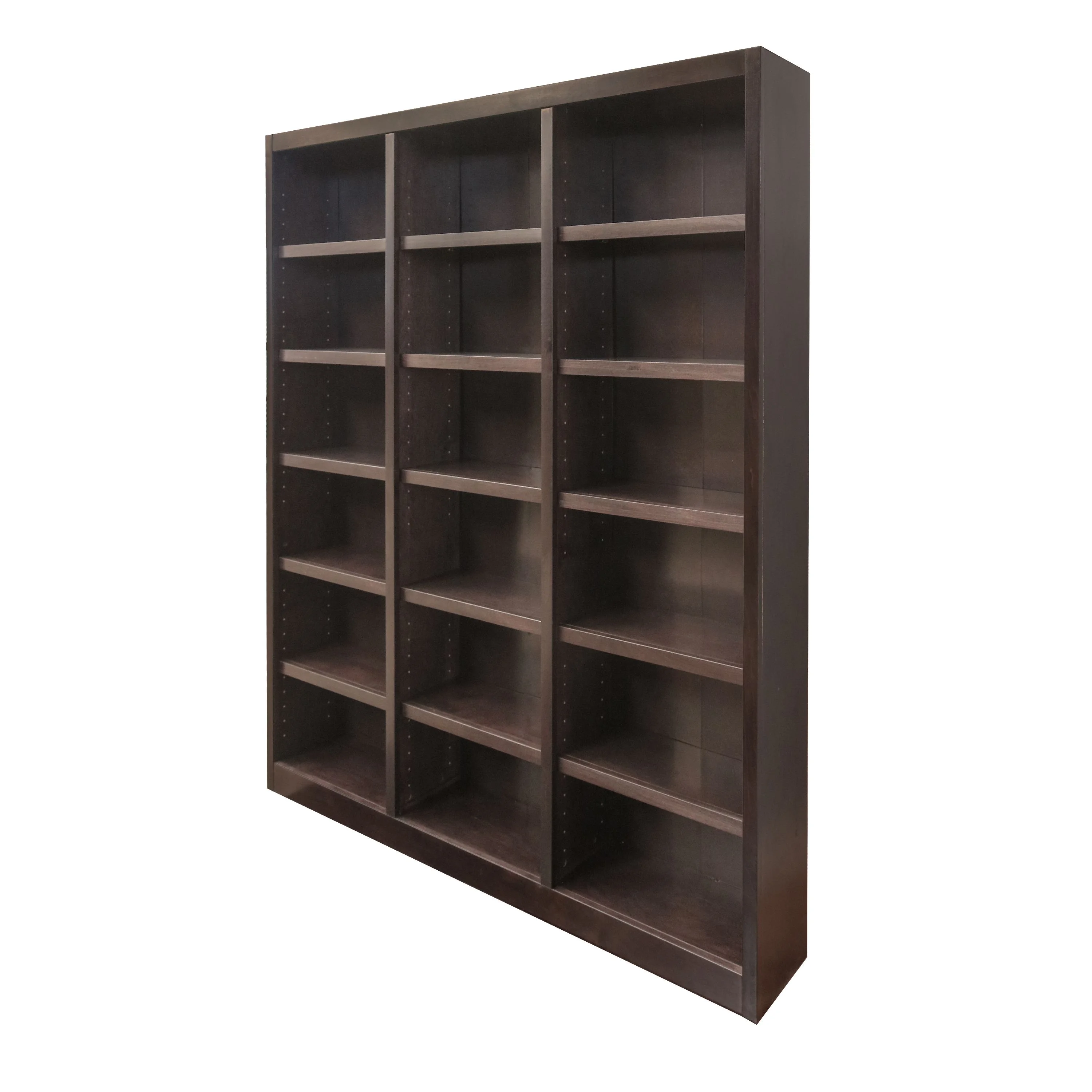 Concepts in Wood 18 Shelf Triple Wide Wood Bookcase, 84 inch Tall - Cherry Finish - Image 12