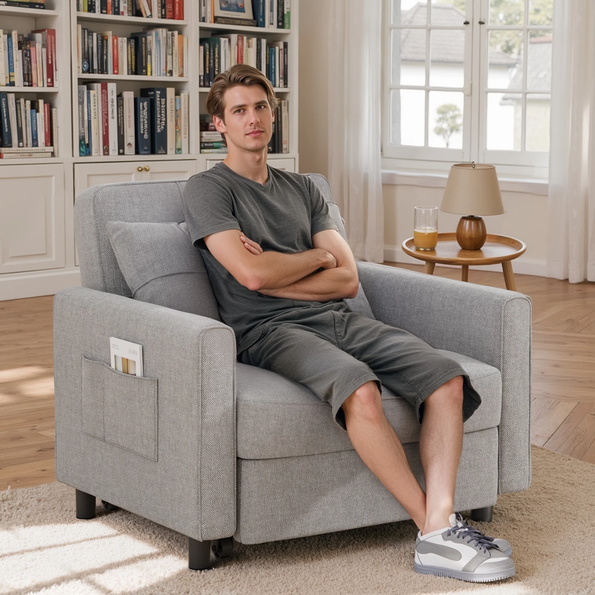 3 in 1 Convertible Sofa Bed Chair for Living Room , Aiho Sleeper Sofa Bed for Living Room, Dark Gray - Image 16