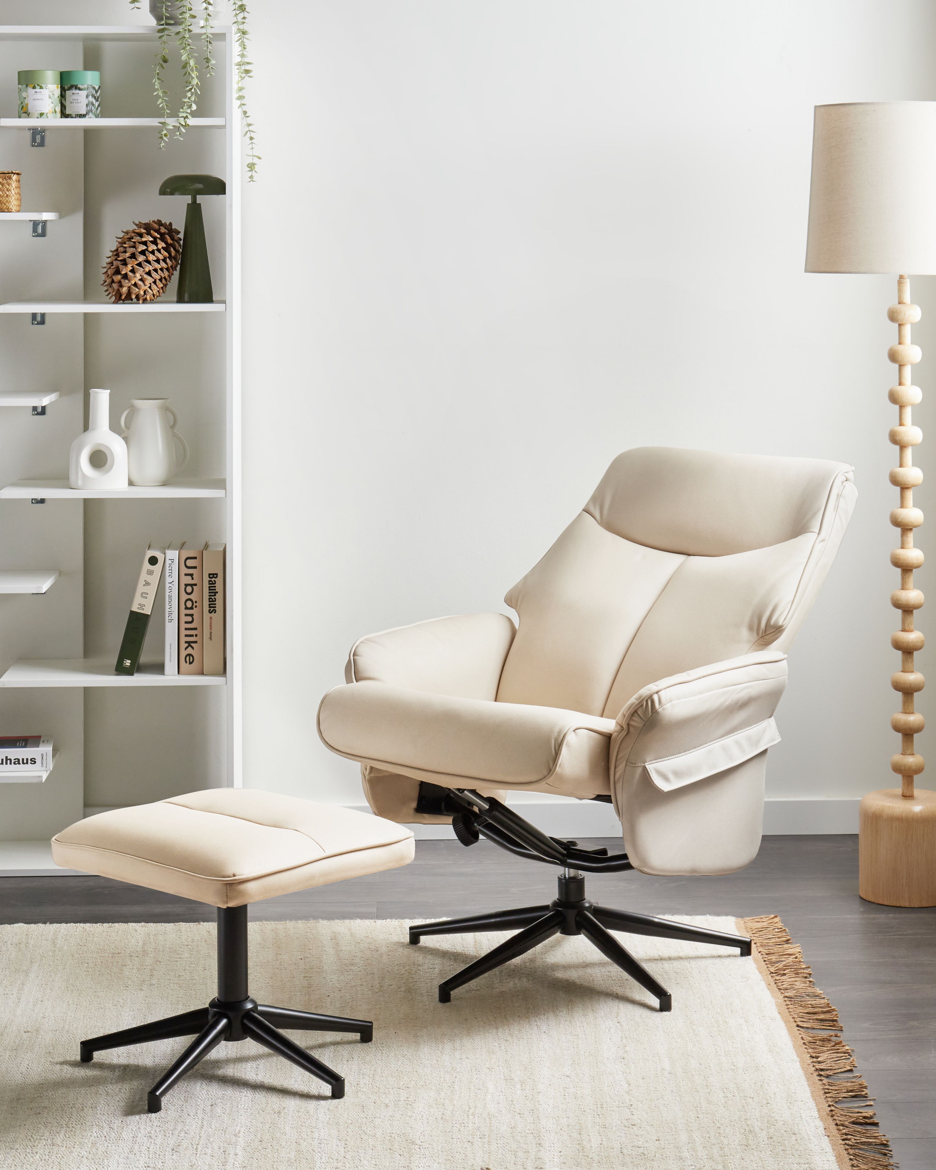 Recliner Chair ERATO Faux Leather Light Beige