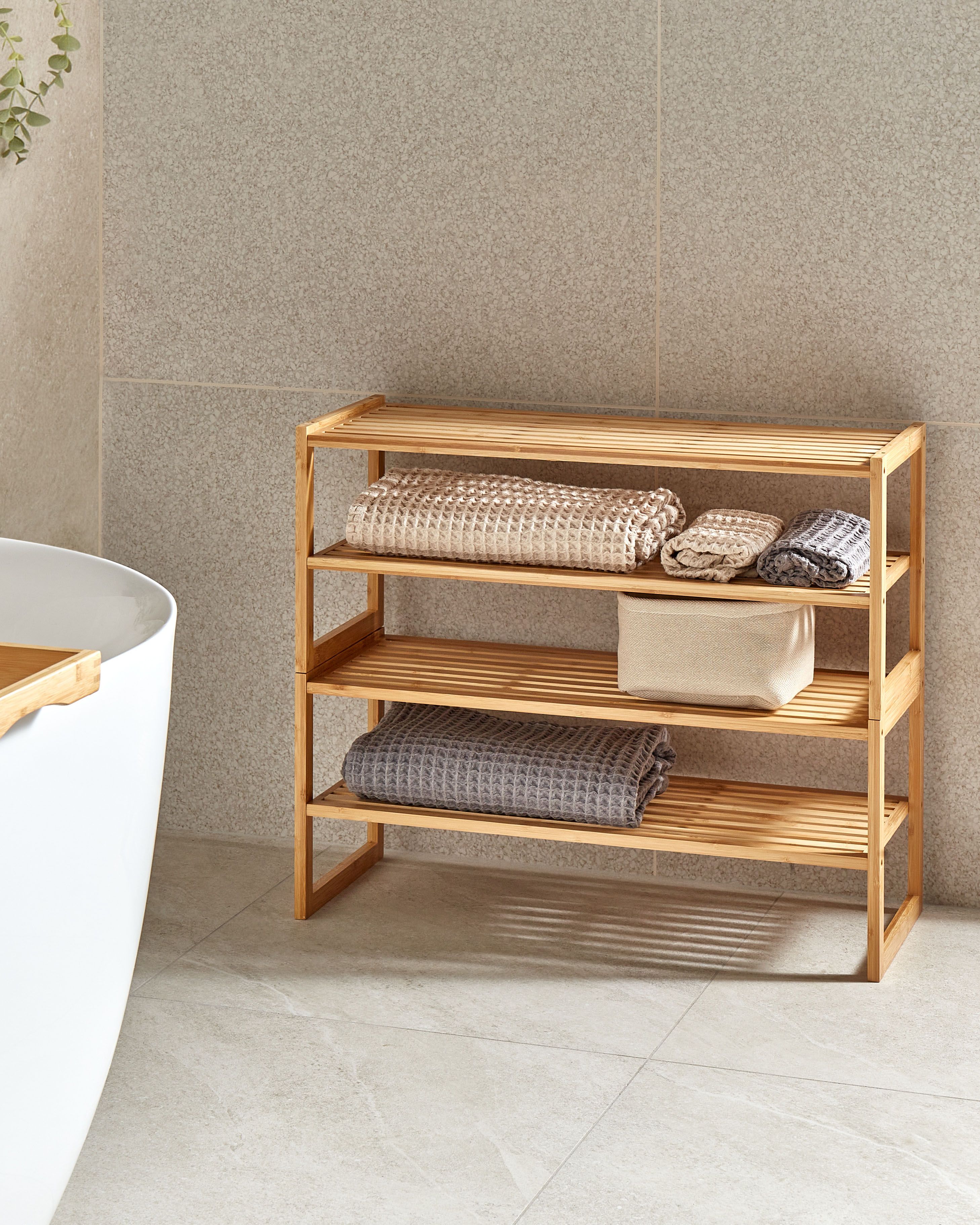 Shelving Unit UVALDA Bamboo Light Brown
