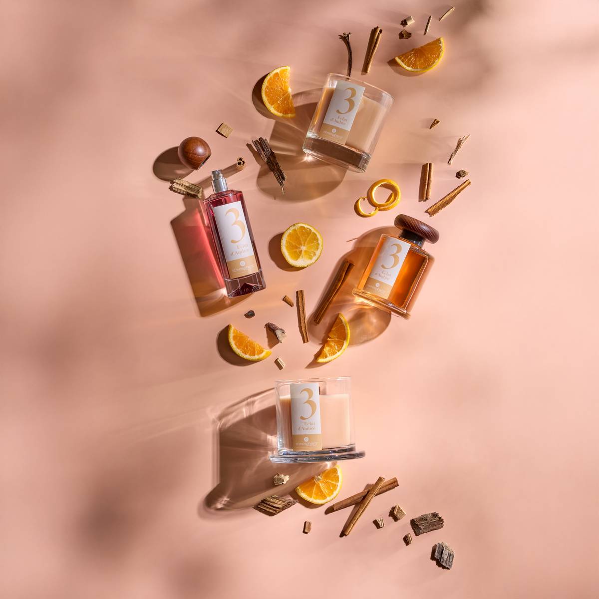 Scented Candle "Numia" Woody fragrance, Amber, 180g