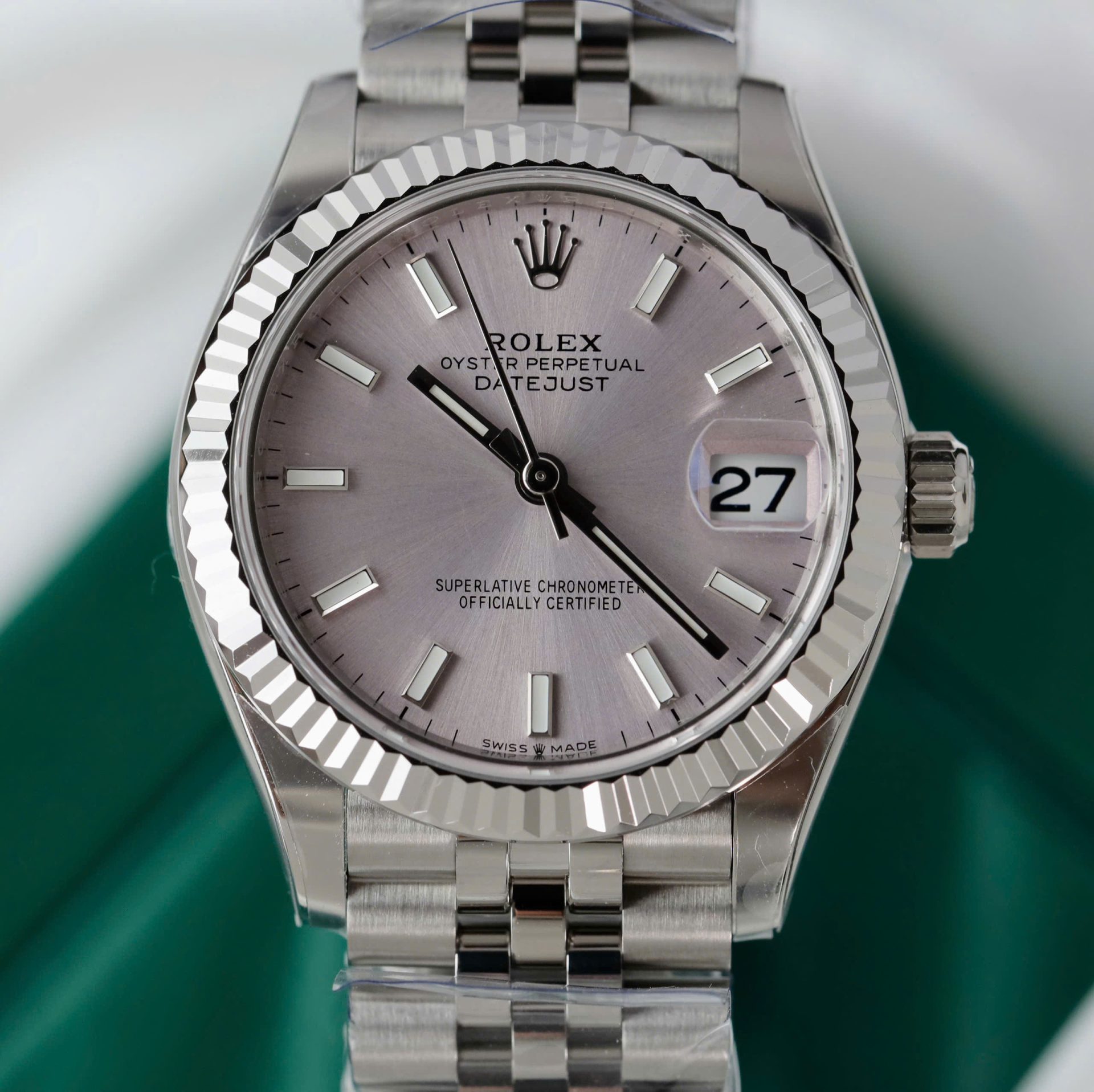 Rolex DateJust Replica Watches Sillver Dial Jubilee Strap THB Factory 31mm - Elite Watch Atelier