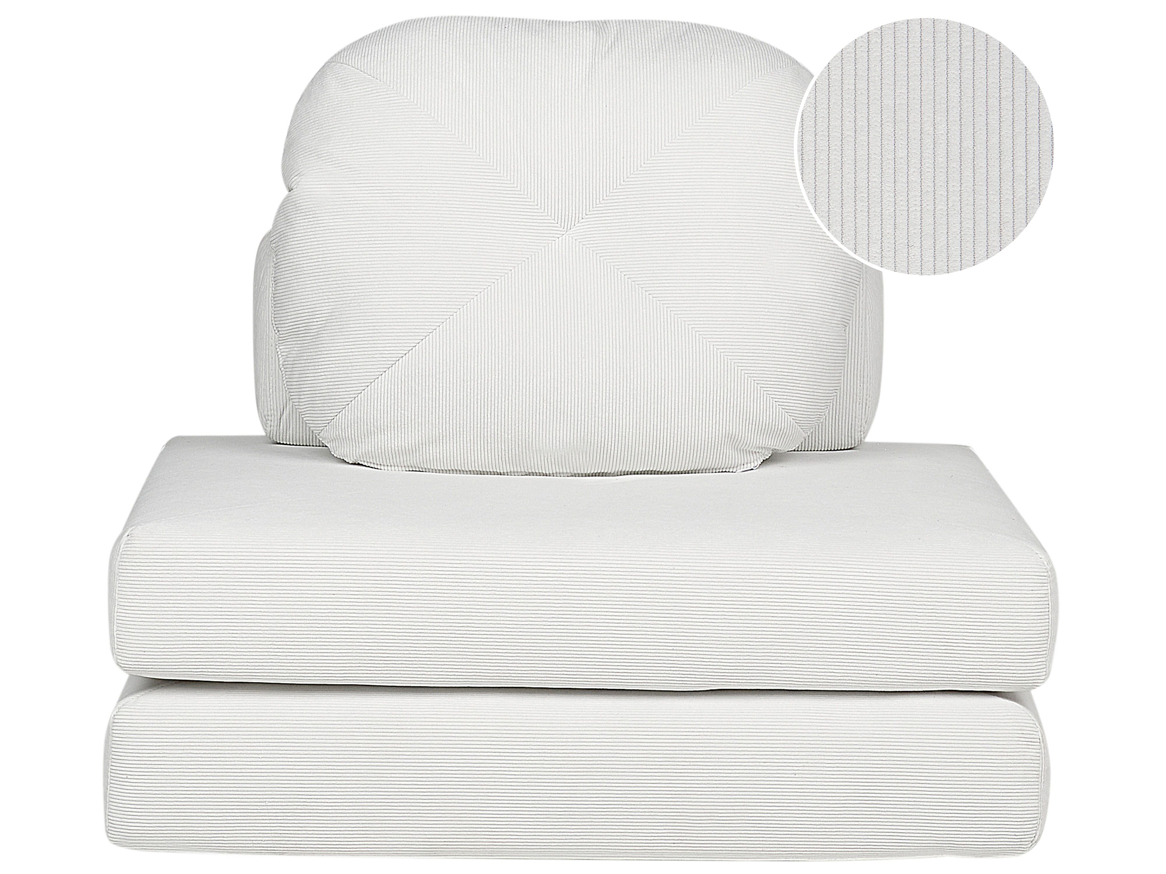 Single Sofa Bed OLDEN Corduroy Off-White