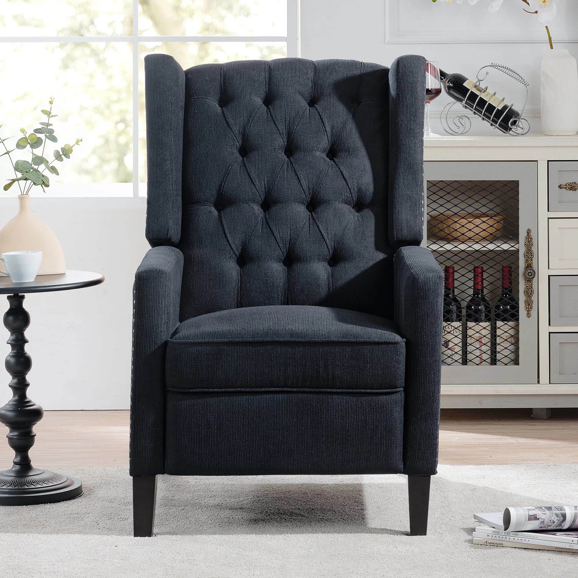Recliner Chair, Living Room Chairs with Arms, Adjustable Single Reclining Sofa, Home Theater Seating Arm Chair with Thick Padded Seat, Footrest, Lounge Chair for Bedroom, Blue - Image 25